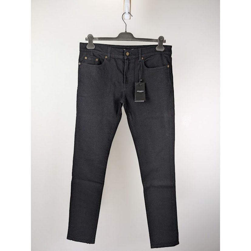 Saint Laurent Paris o1rshd1 Skinny 5 Pockets Low Jean Pants in Black Size US 34 / EU 50 - 9 Thumbnail