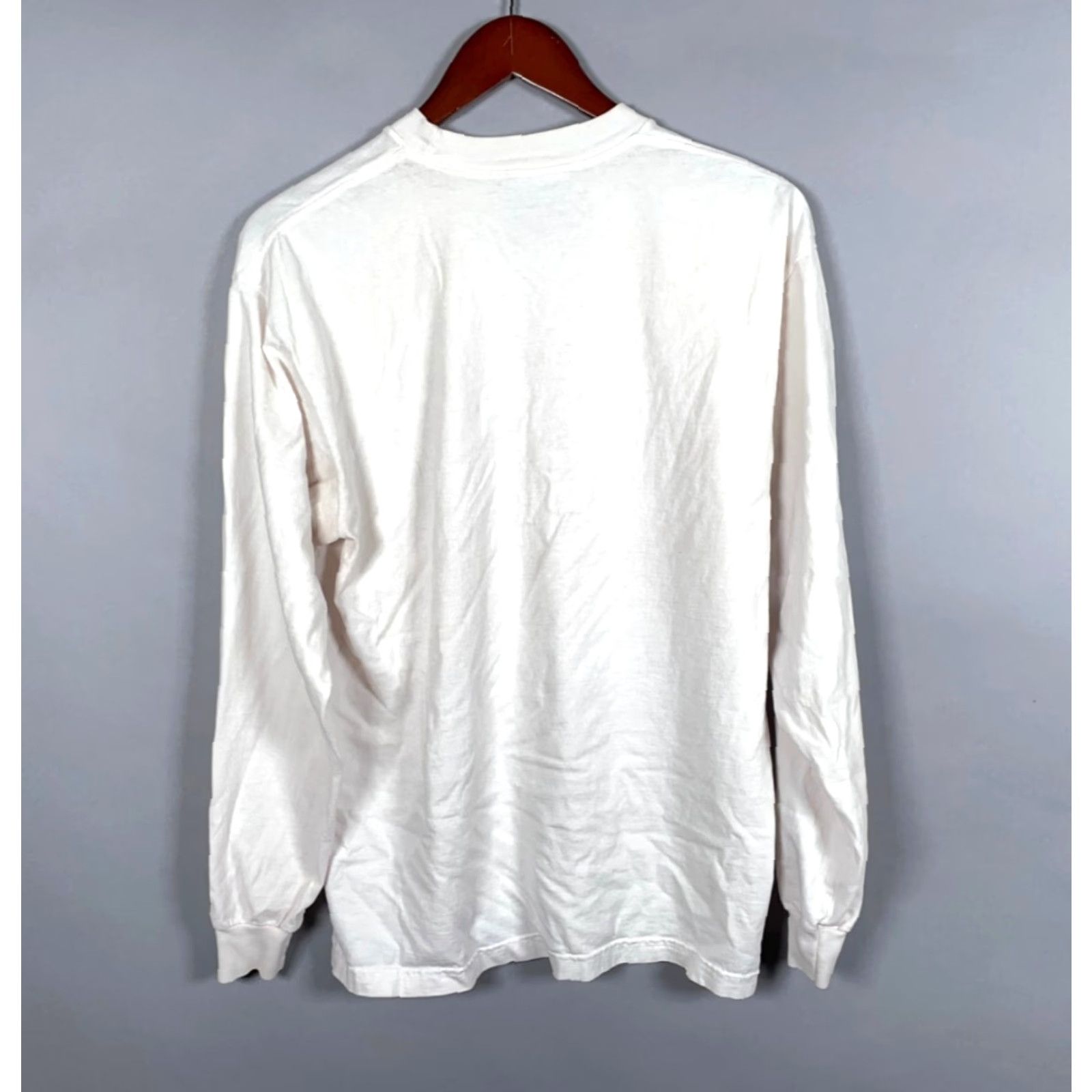 Online Ceramics VINTAGE Online Ceramics Smiling Heart Path Long Sleeve T-Shirt Men Medium White Graphic Print Hippie Fall Spring Summer Winter Size US M / EU 48-50 / 2 - 2 Thumbnail