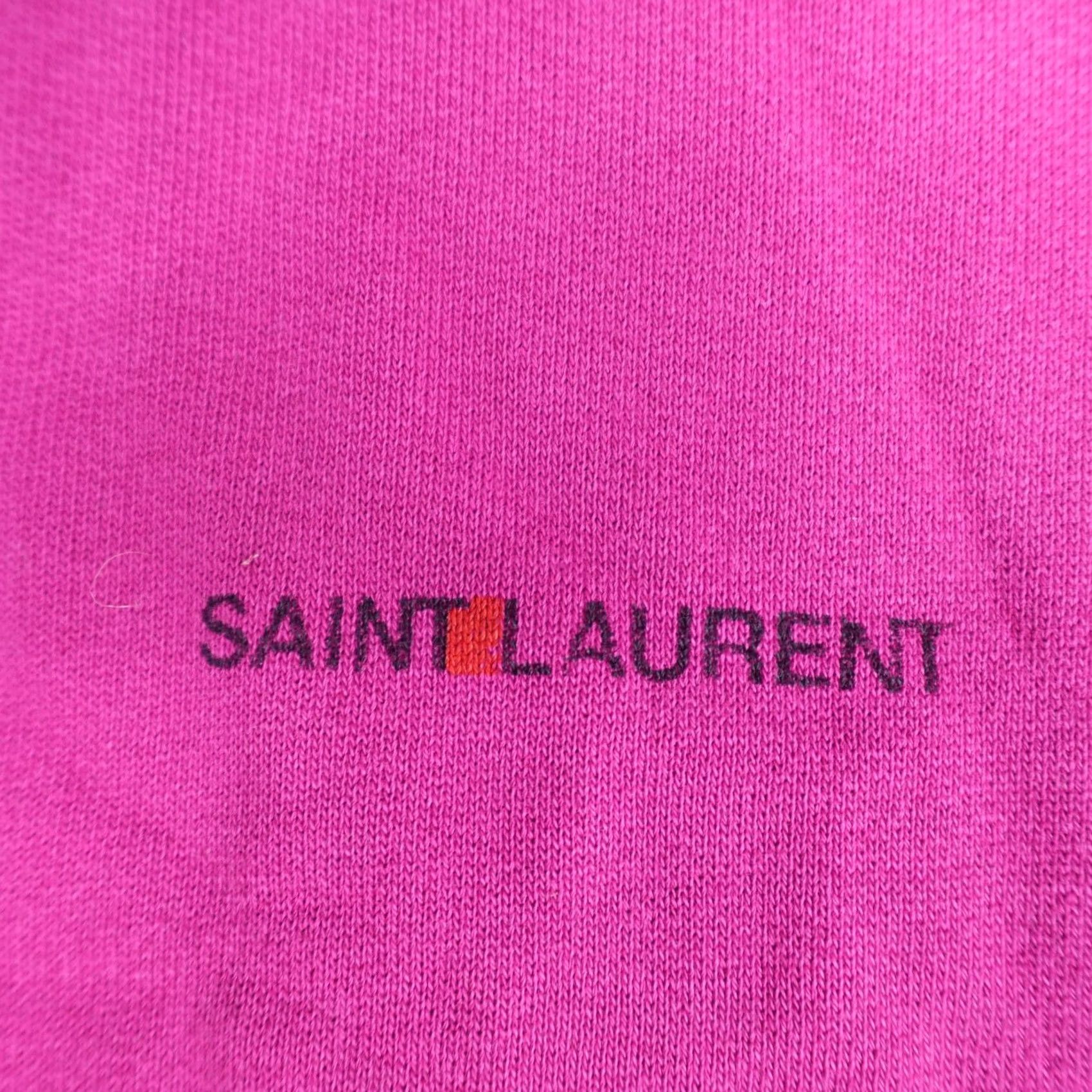 Yves Saint Laurent Nike Yves Saint Laurent Mens Sweater Large Pink Purple Hoodie Spellout Made in Italy Size US L / EU 52-54 / 3 - 3 Thumbnail