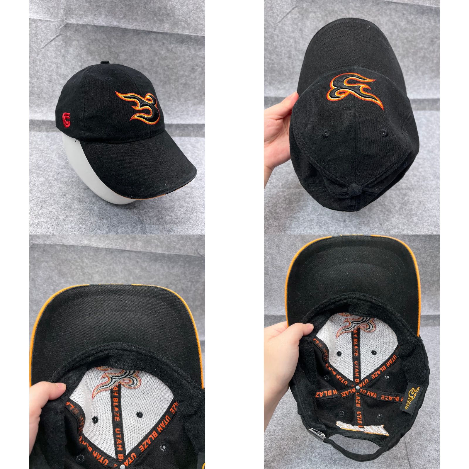 Vintage VINTAGE Utah Blaze Hat Cap Strap Back Adult One Size Black 100% Cotton Arena Football Size 44L - 8 Thumbnail