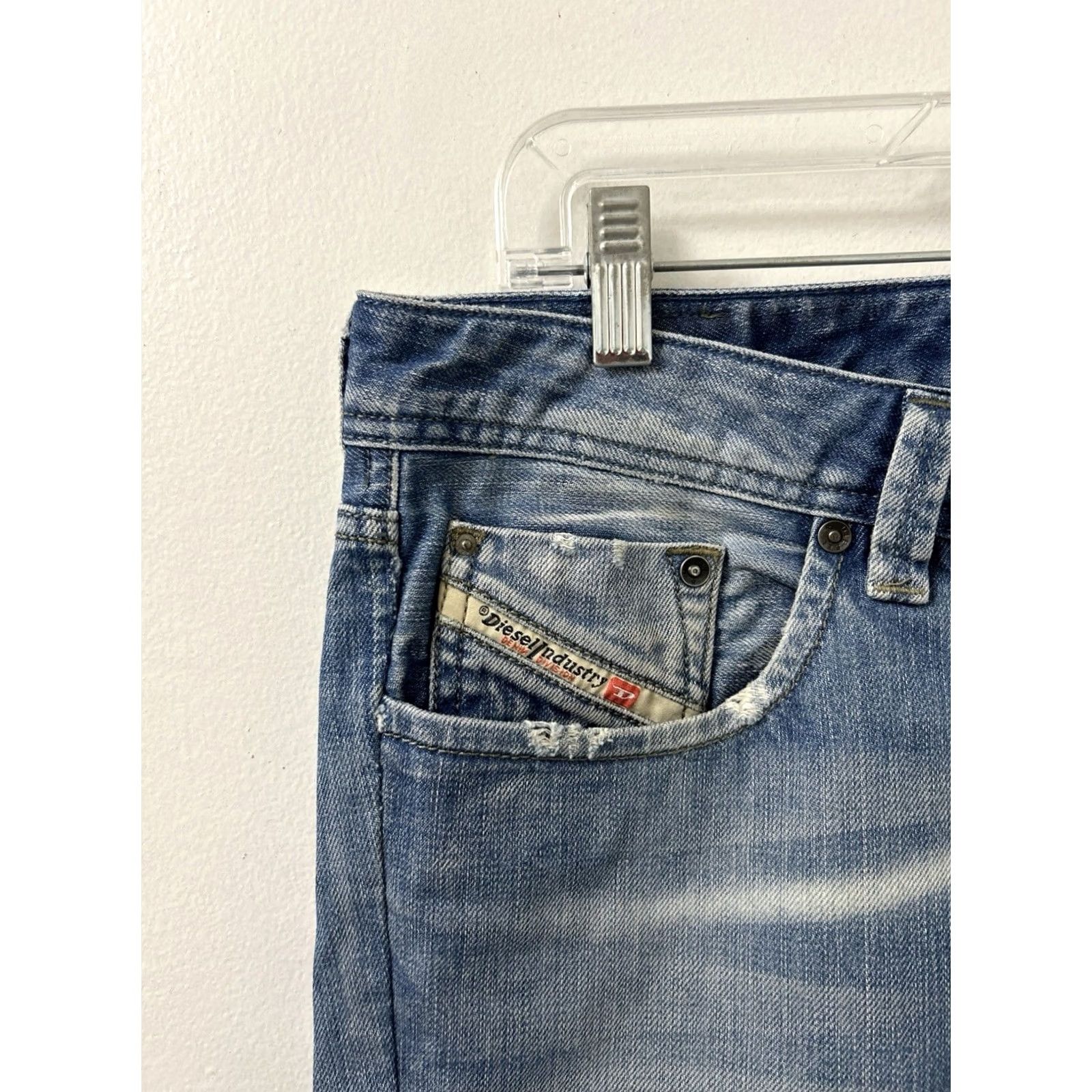 Diesel Diesel Larkee Jeans Mens 32x29 Blue Regular Straight Button Fly Distressed Denim Size US 32 / EU 48 - 4 Thumbnail