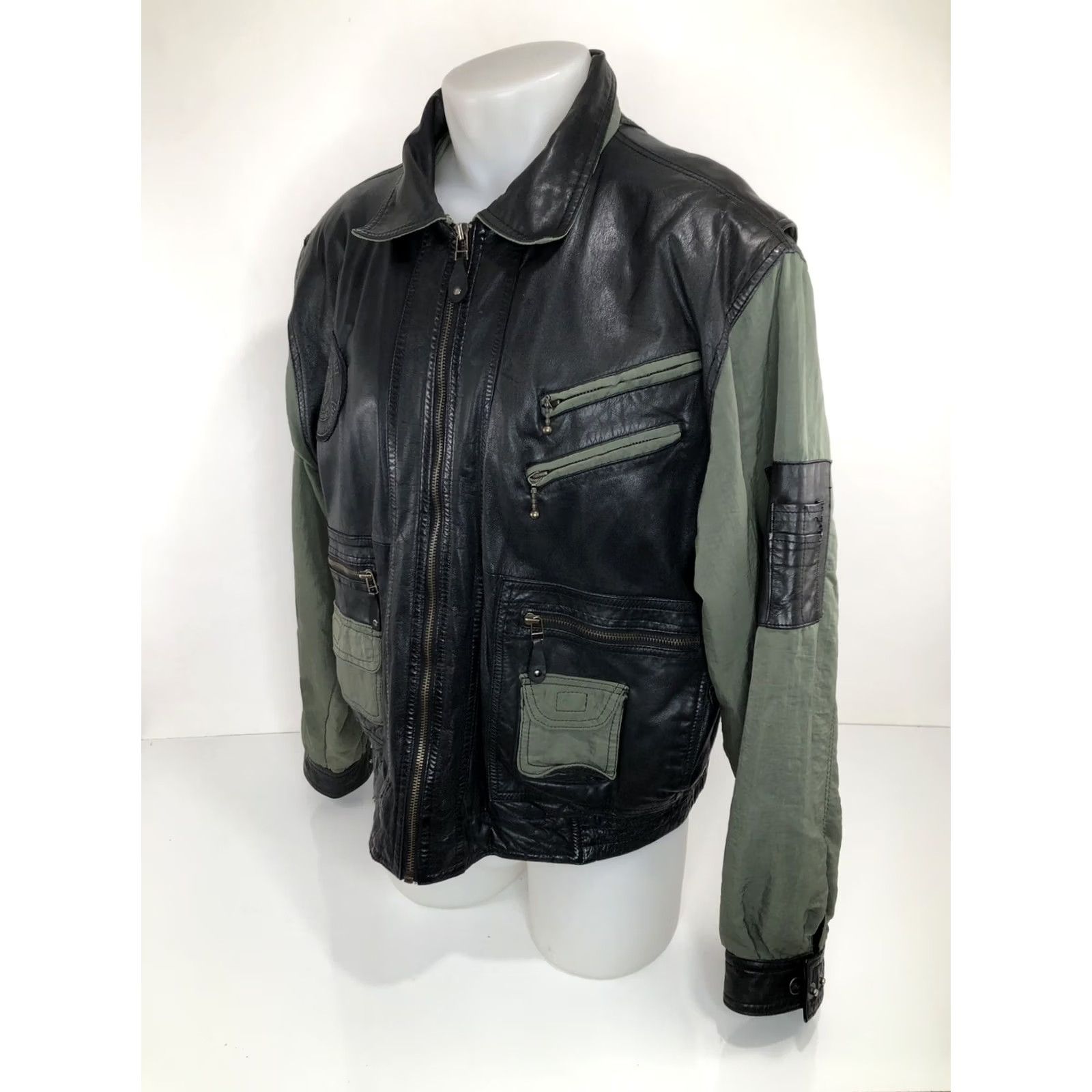 Vintage VINTAGE Fabiani Jacket Mens 46 Brown LEATHER Embossed 90s Logo Bomber Size US S / EU 44-46 / 1 - 4 Thumbnail