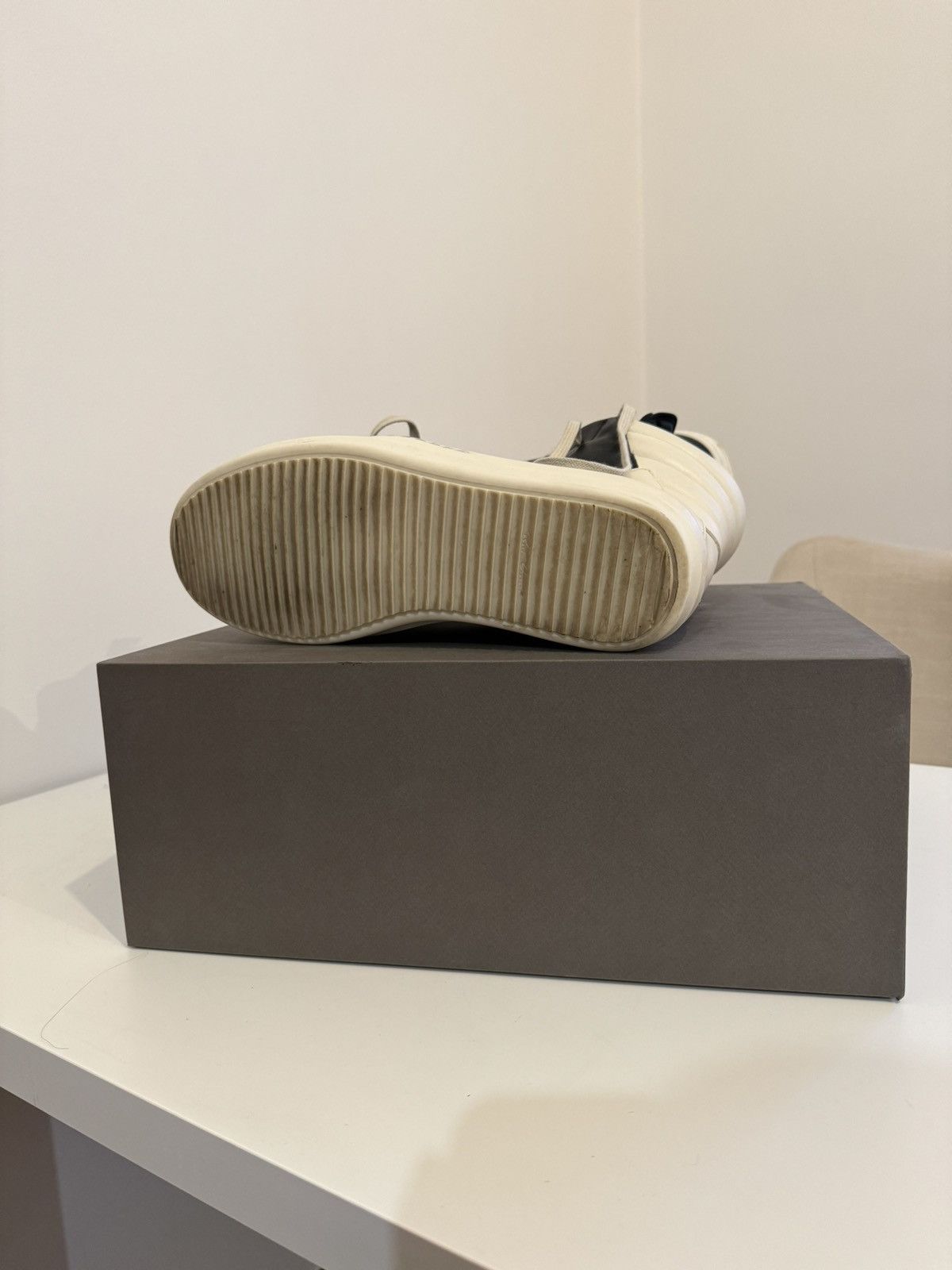 Rick Owens × Rick Owens Drkshdw Rick Owens Milk/Black Geobaskets Size US 9 / EU 42 - 6 Thumbnail