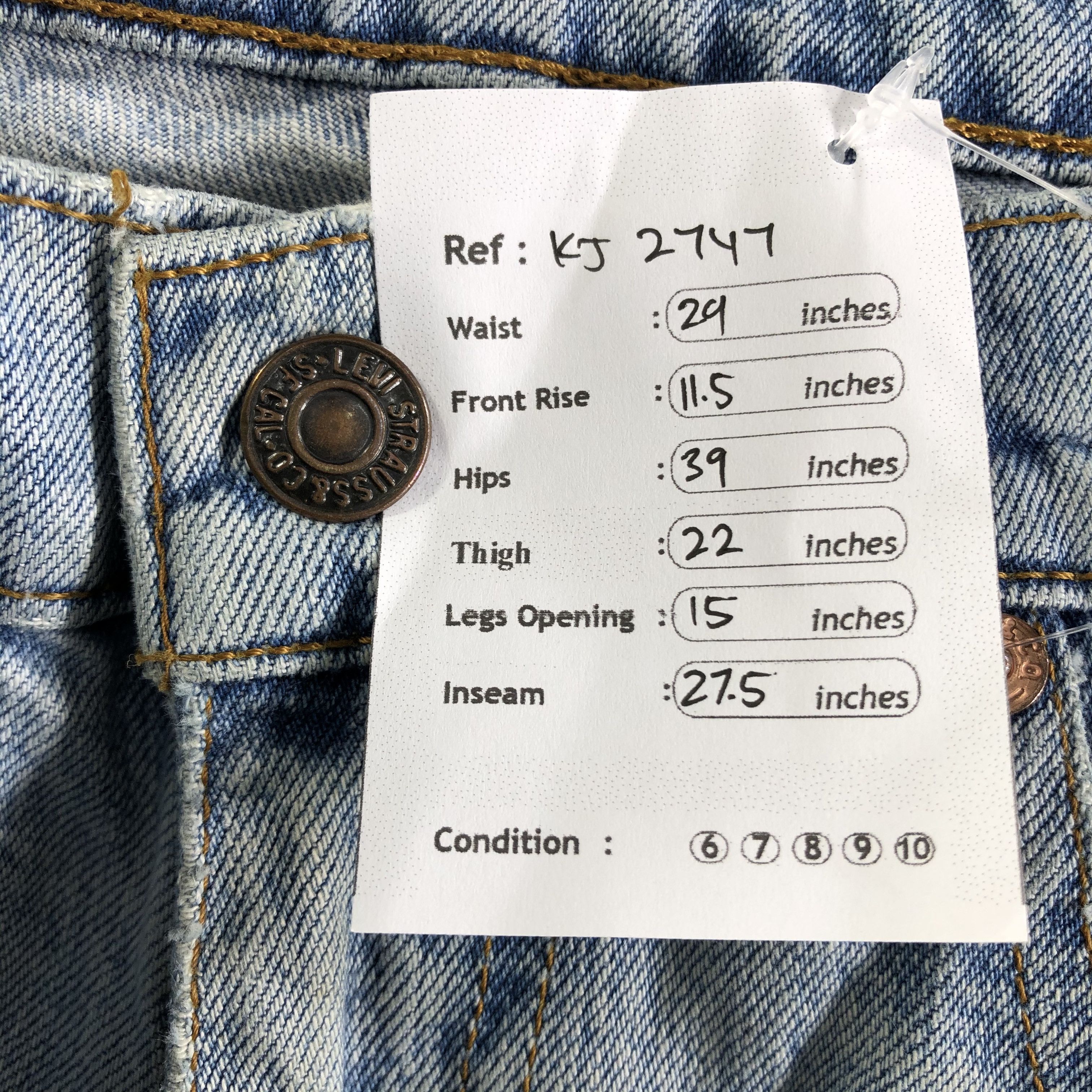 Levi's Vintage Levis 512 Jeans Light Wash Denim KJ2747 Size US 29 - 9 Thumbnail