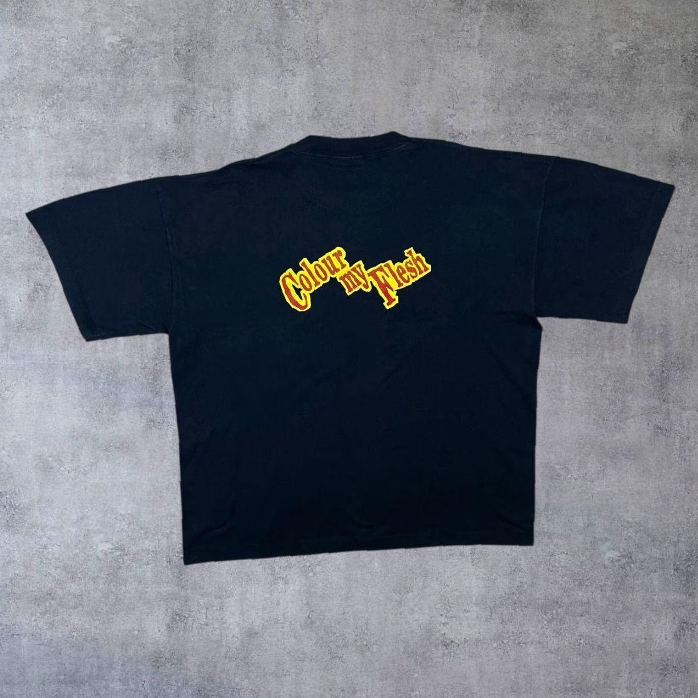 Vintage VINTAGE Screen Stars The Sharks Colour My Flesh Punk Band Single Stitch T-Shirt XL Black Mens Shirt Graphic Print Front Back 1996 Size US XL / EU 56 / 4 - 2 Thumbnail