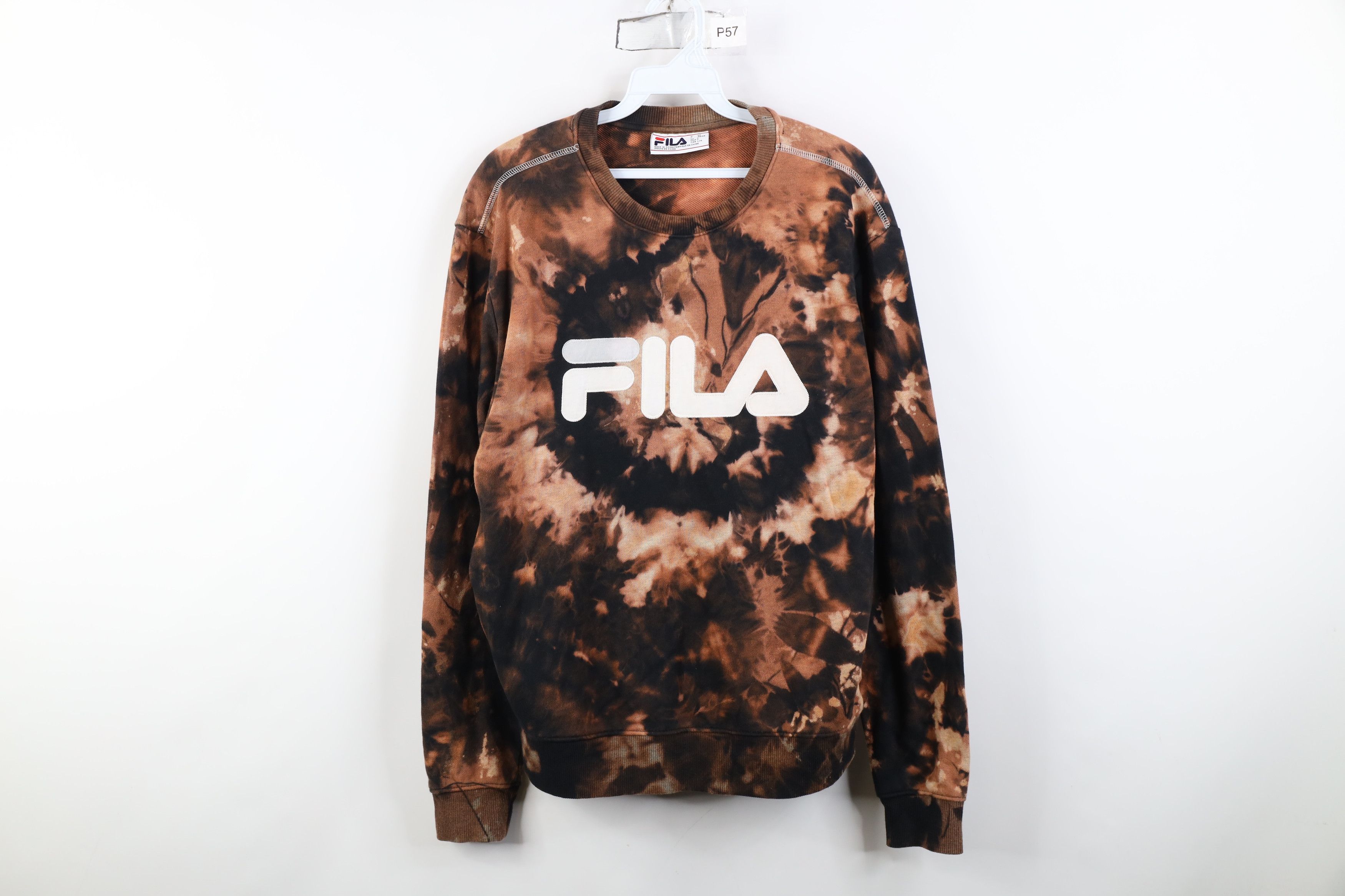 Fila Vintage Y2K FILA Big Logo Acid Wash French Terry Sweatshirt Size L / US 10 / IT 46 - 1 Thumbnail
