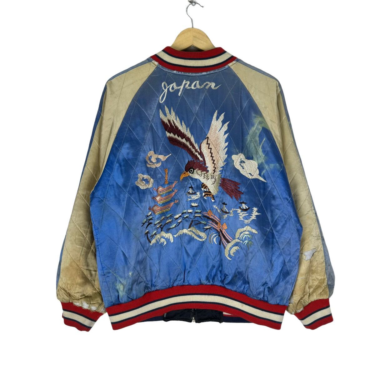 Vintage 🌟50s UNION MADE WHITEHEAD EAGLES SUKAJAN REVERSIBLE JACKET Size US M / EU 48-50 / 2 - 6 Thumbnail