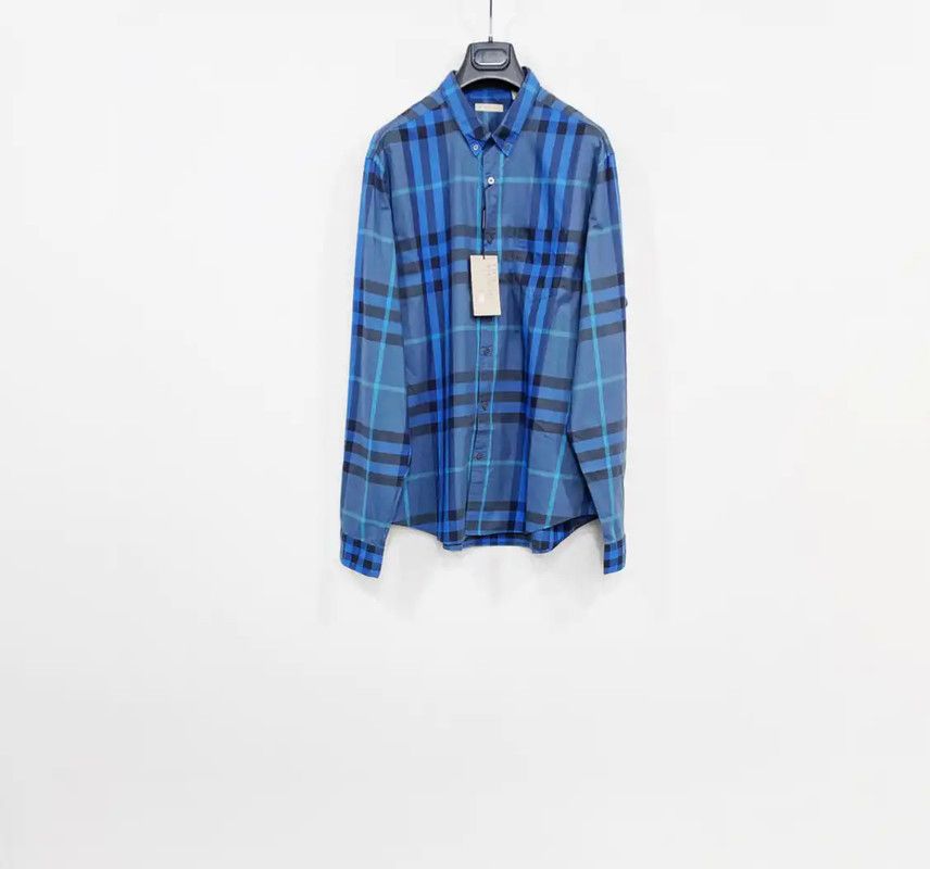 Burberry Burberry Blue Cotton Men's Shirt XXL Size US XXL / EU 58 / 5 - 1 Thumbnail
