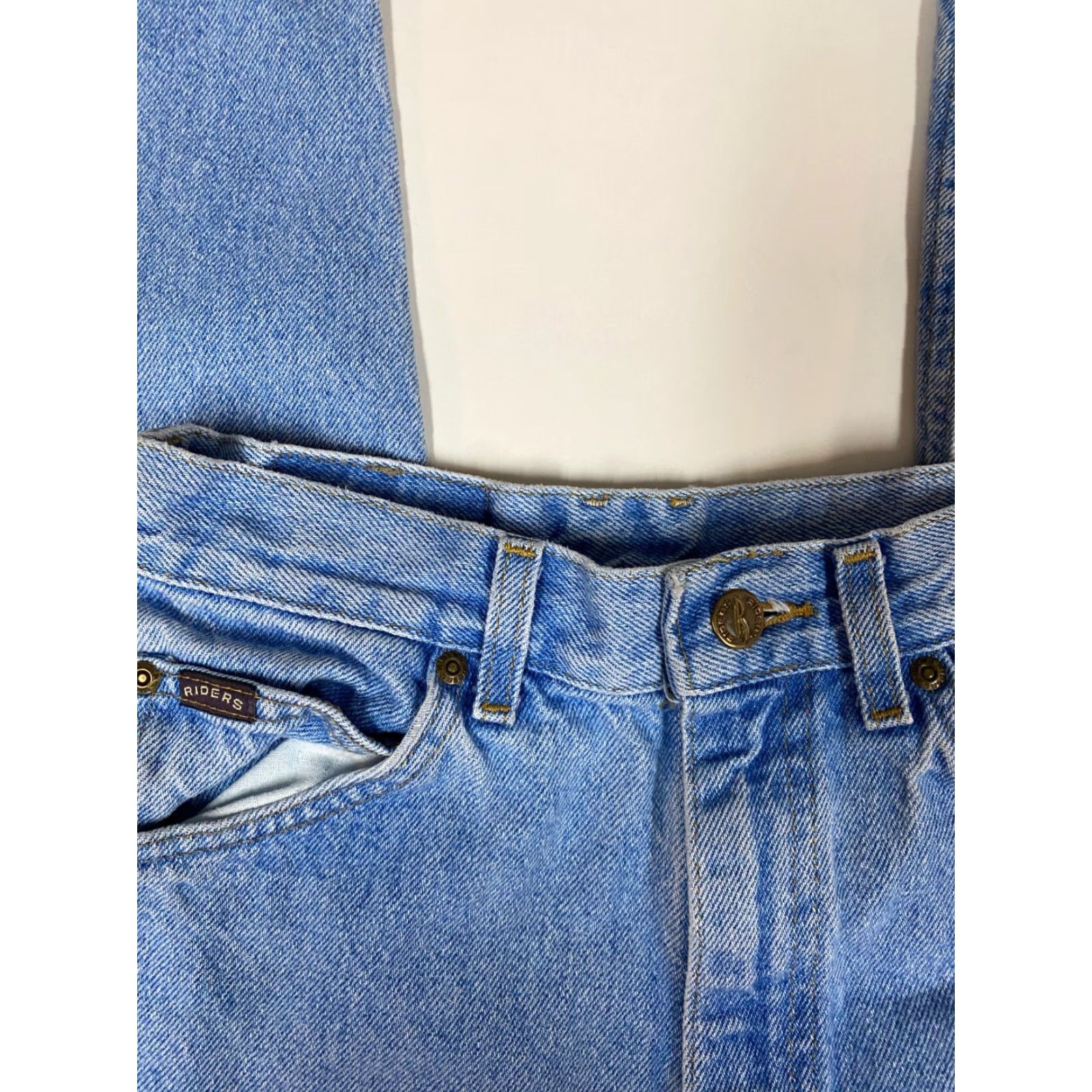 Vintage Riders Jeans Women Regular 24 Blue Straight Light Denim Zip Pockets 30in Inseam mid rise Size 42" / US 20 - 3 Thumbnail