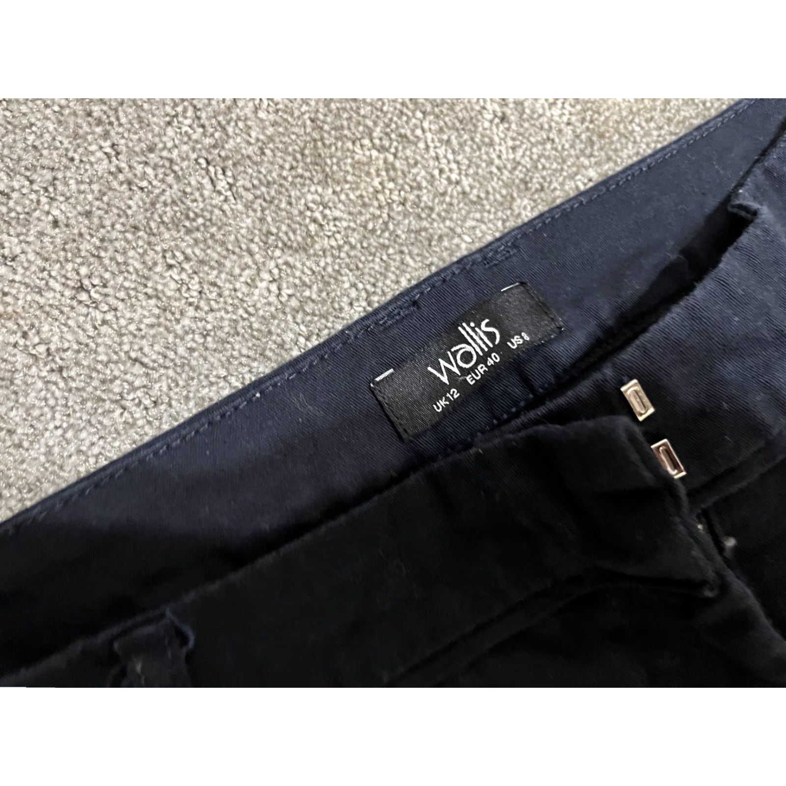 Vintage Wallis Black Ankle Pants 8 Women's Office Stretch Zipper Trousers Size 30" / US 8 / IT 44 - 5 Thumbnail