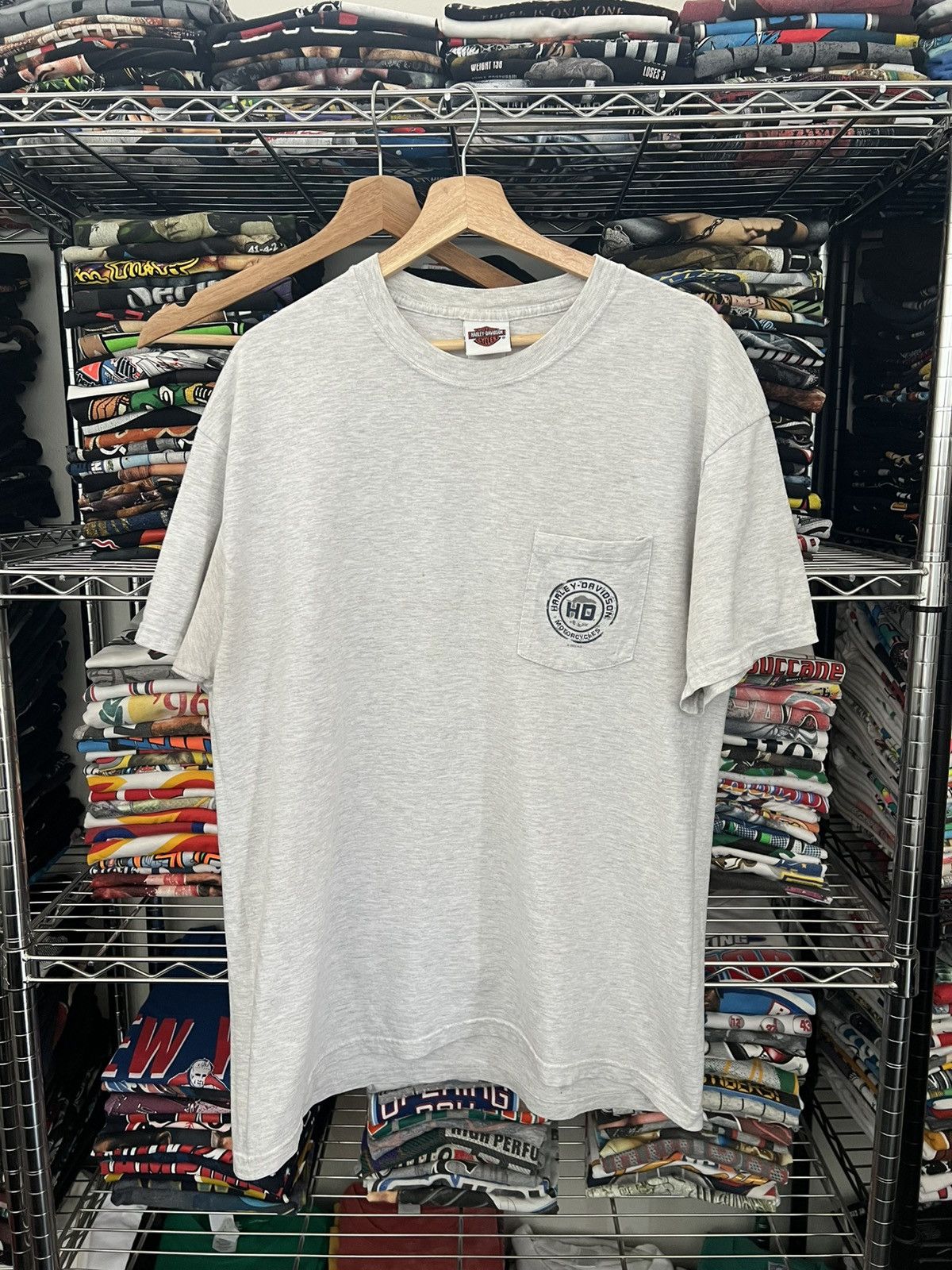 Harley Davidson 2002 H-D Roeder Ohio Logo Pocket Tee Size US L / EU 52-54 / 3 - 2 Thumbnail