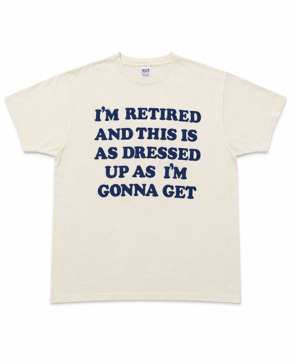 Vintage “I’m Retired…” Puff Print T-Shirt (Anvil Tag) Size US XXL / EU 58 / 5 - 1 Thumbnail