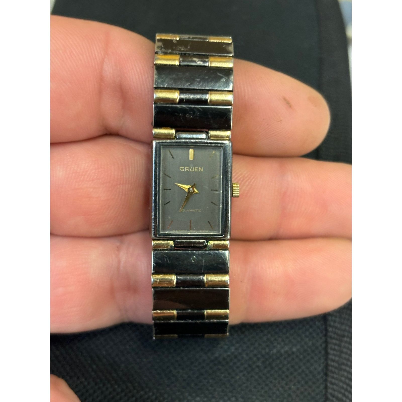 & Other Stories × Grundens Vintage Gruen 227- PUW510 Black And Gold Women’s Watch! Size ONE SIZE - 1 Thumbnail