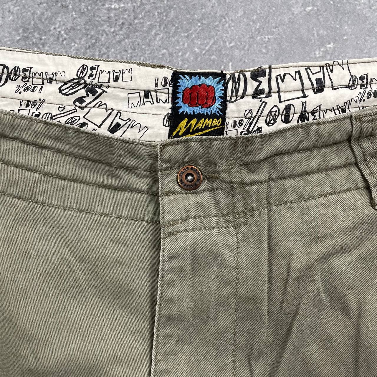 Mambo × Vintage Vintage Mambo Cargo Shorts Faded Olive Green Size 36 Size US 36 / EU 52 - 15 Thumbnail