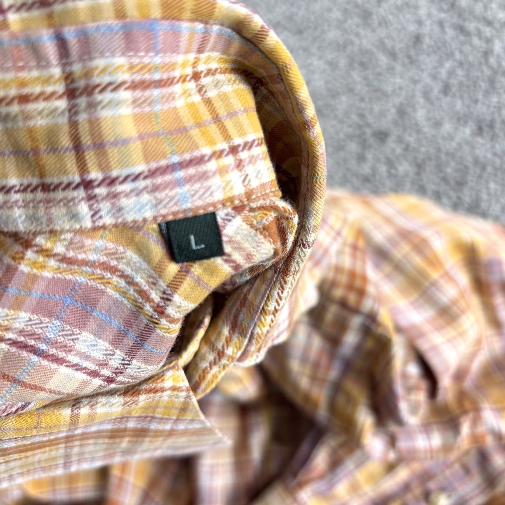 Canali Canali Shirt Men L Orange Plaid Button-Up Long Sleeve Casual Formal Work Button-Down Collar Mens Regular Twill Cotton Vintage No*READ Size US L / EU 52-54 / 3 - 6 Thumbnail