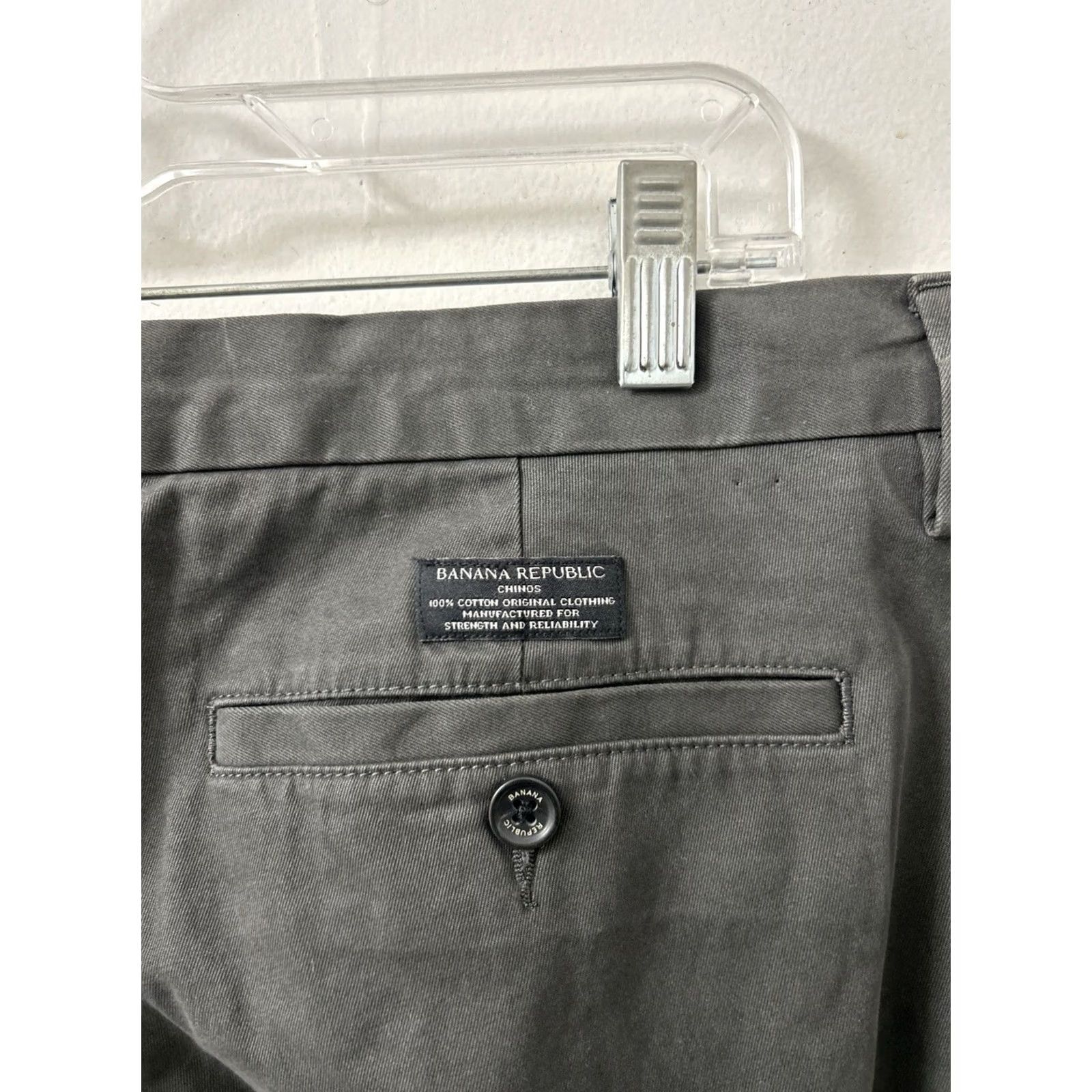 Banana Republic VINTAGE Banana Republic Gavin Chino Pants Mens 36x36 Dark Gray Straight Leg Cotton NWT Size US 36 / EU 52 - 6 Thumbnail