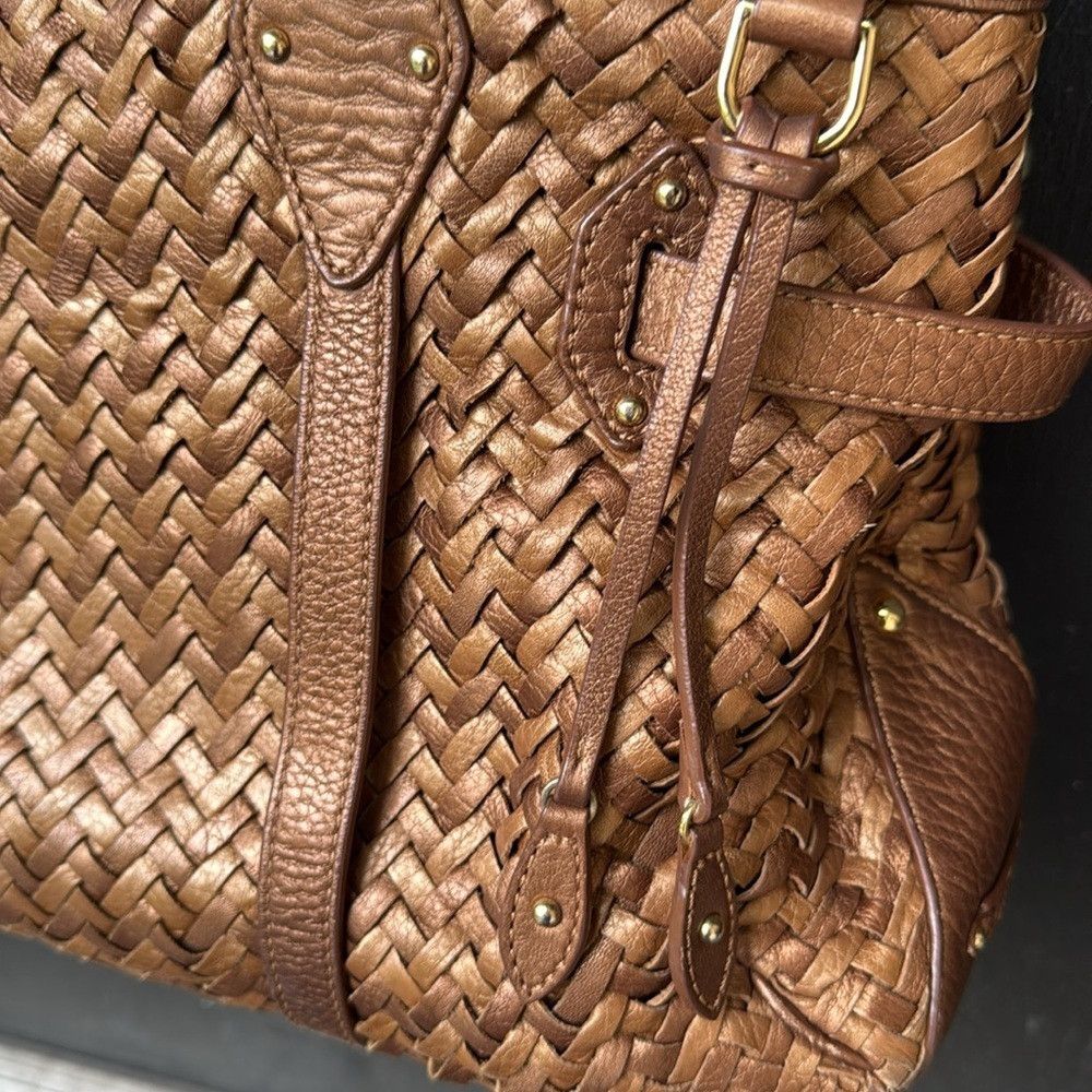 Cole Haan Cole Haan Village Weave leather shades of bronze large shou Size ONE SIZE - 6 Thumbnail