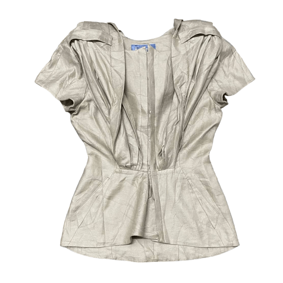 Thierry Mugler Vintage 90's Thierry Mugler Jacket Short Sleeve Linen 100% Size S / US 4 / IT 40 - 6 Thumbnail