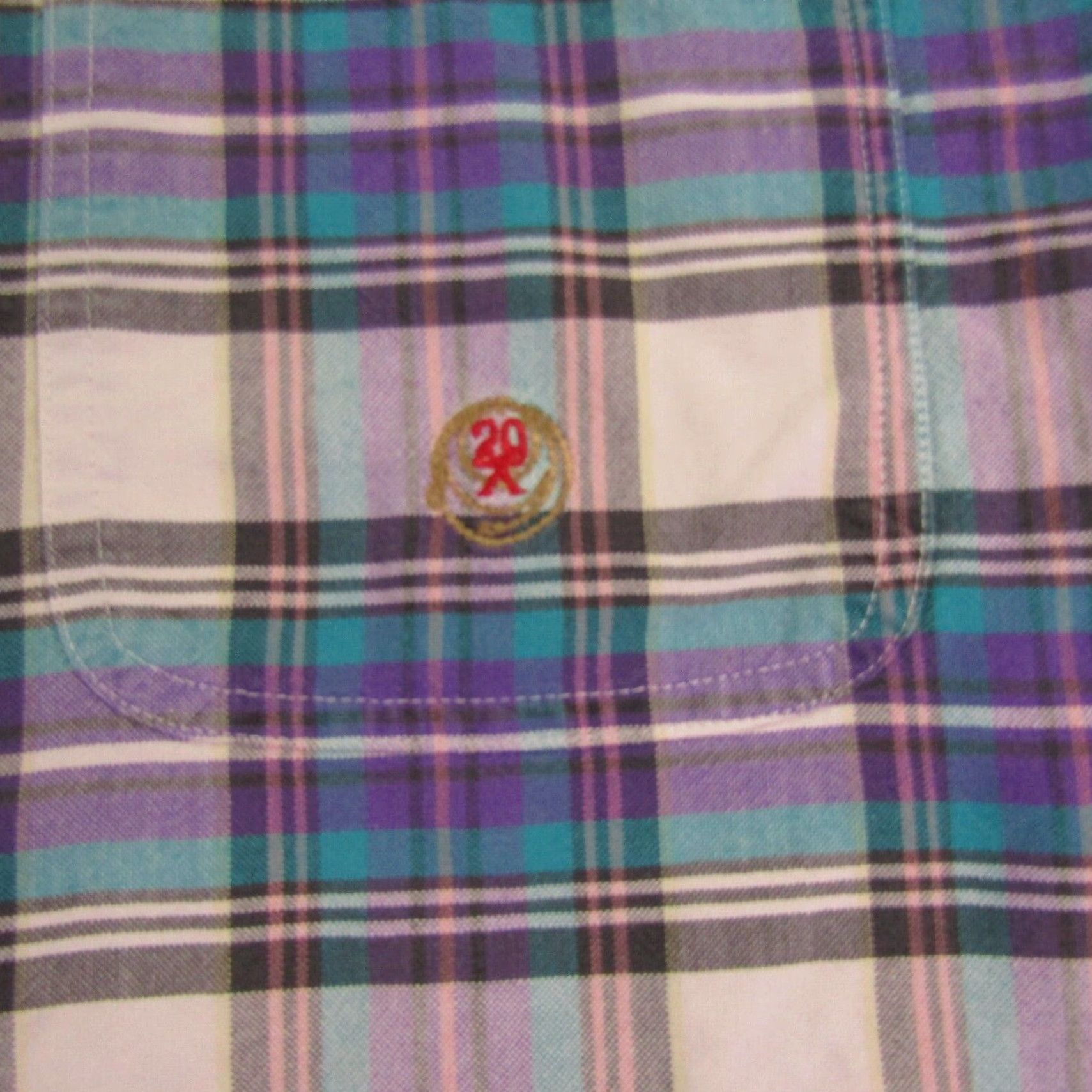 Wrangler VINTAGE Wrangler Shirt Mens Large Purple Turquoise Plaid Twenty X 20X Button Up Western Size US L / EU 52-54 / 3 - 3 Thumbnail
