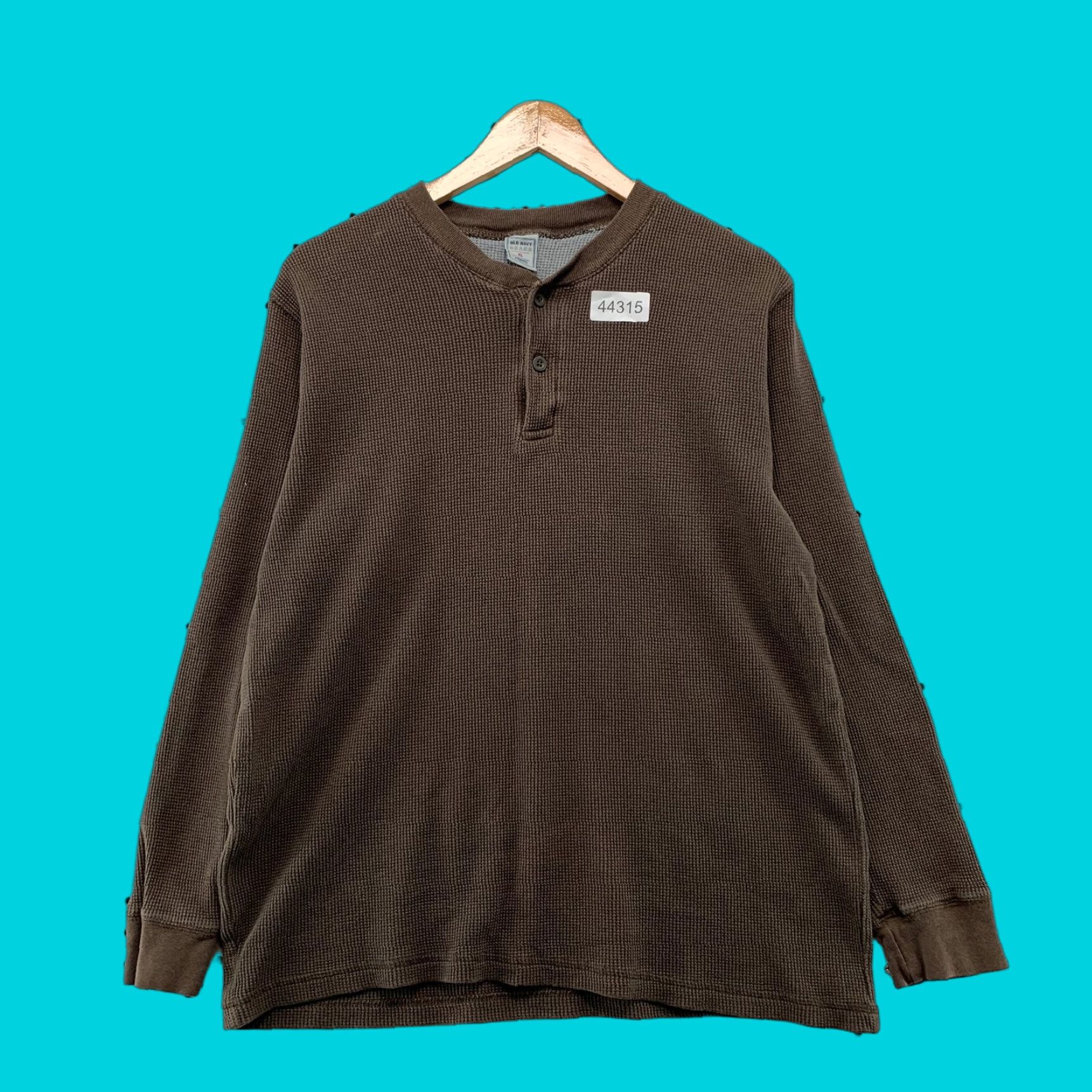 Old Navy VINTAGE Old Navy Henley Shirt Mens XL Brown Long Sleeve Waffle Knit 90s Concert, VTG Vintage T-Shirt? Size US XL / EU 56 / 4 - 1 Thumbnail