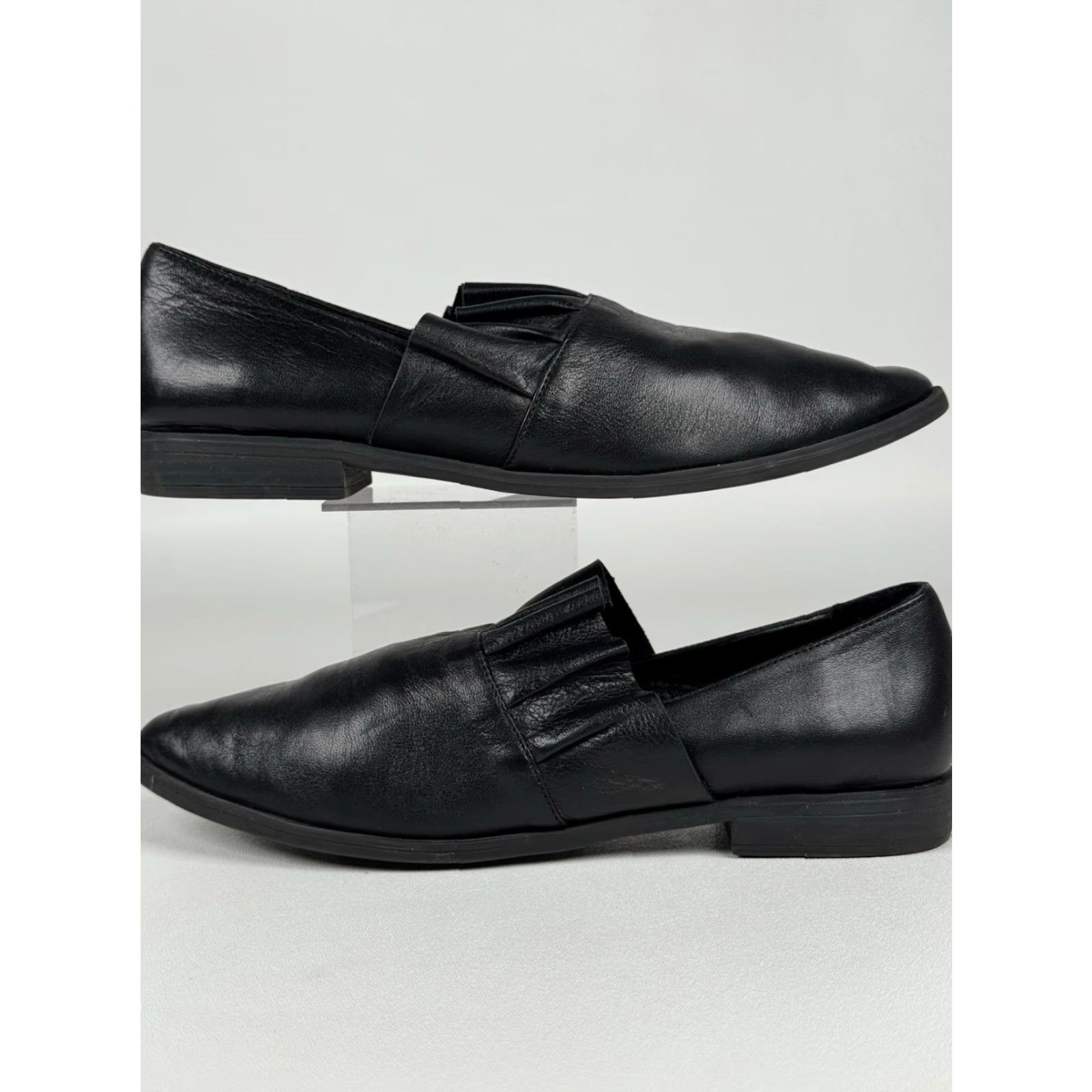 Vintage Bueno Burcu Black Leather Pointed-Toe Slip On Flats EU 36 US 5.5 Women's Shoes Size US 6 / IT 36 - 5 Thumbnail