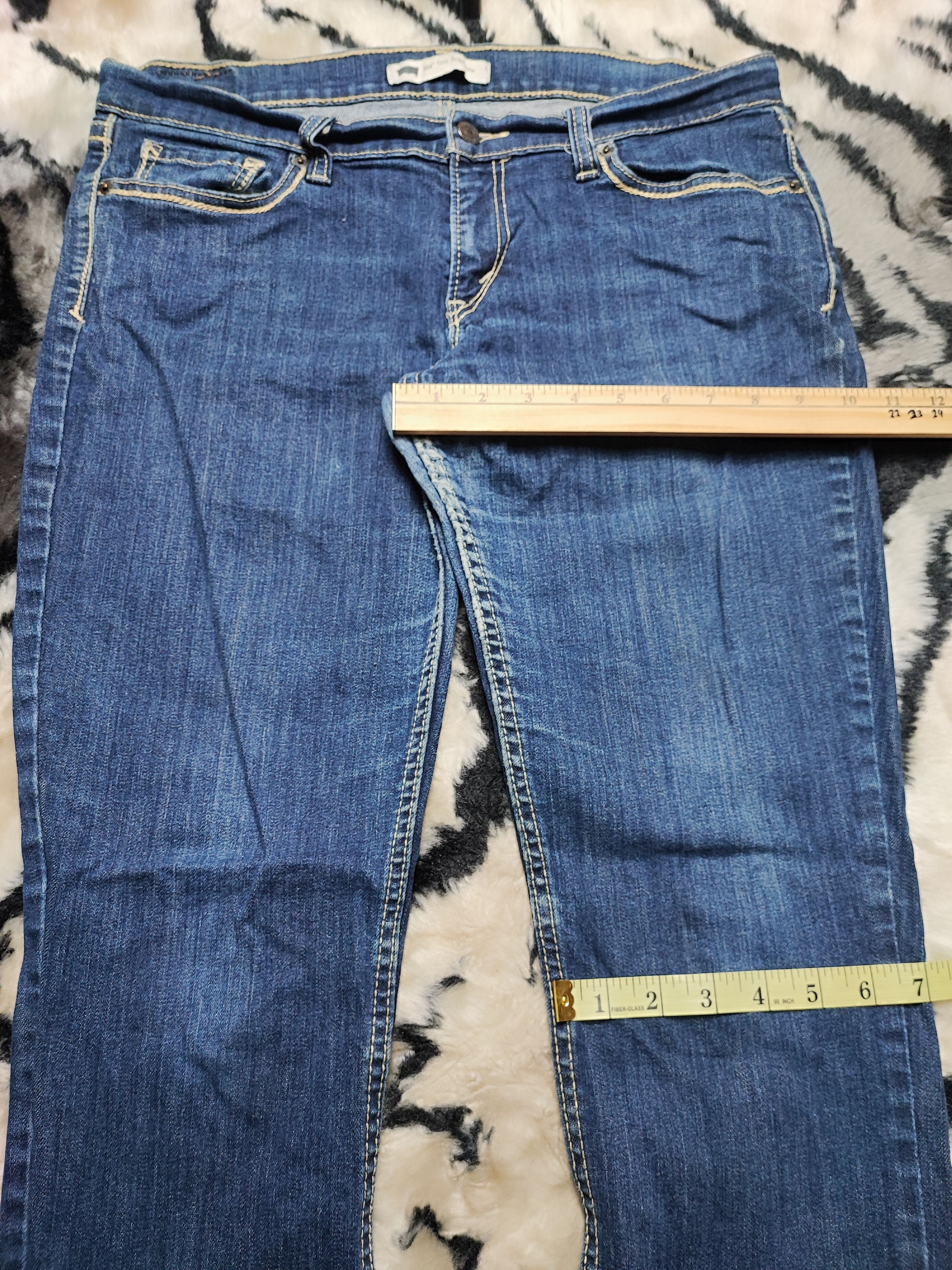 Levi's Vintage Y2K Levis 524 Too Superlow Rise Flared Denim Jeans Size 33" - 4 Thumbnail