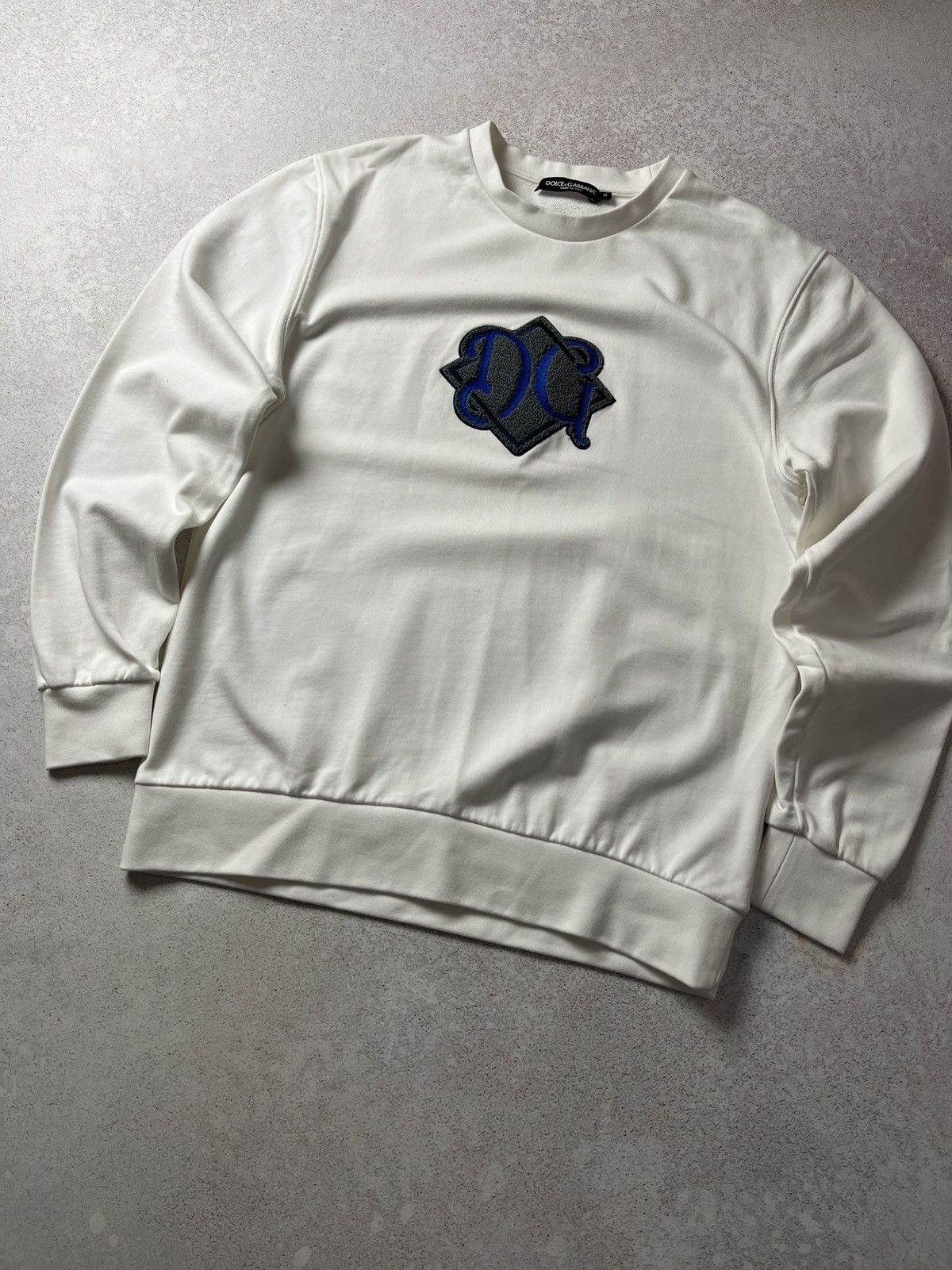 Dolce & Gabbana DDP DOLCE & GABBANA DG Logo Milano Cotton Sweatshirt White Size US L / EU 52-54 / 3 - 3 Thumbnail