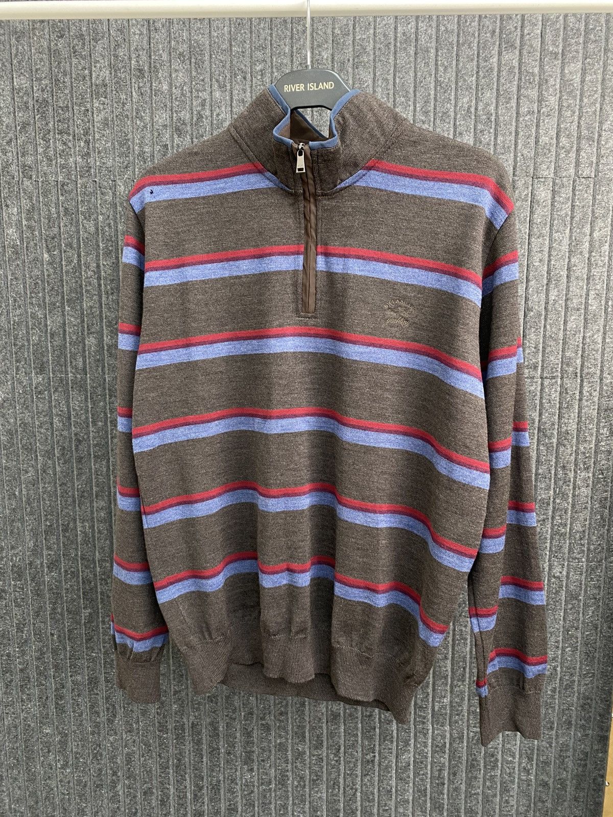 Paul & Shark Vintage Paul & Shark Mens Striped 1/4 Zip Knit Sweater Size US M / EU 48-50 / 2 - 4 Thumbnail