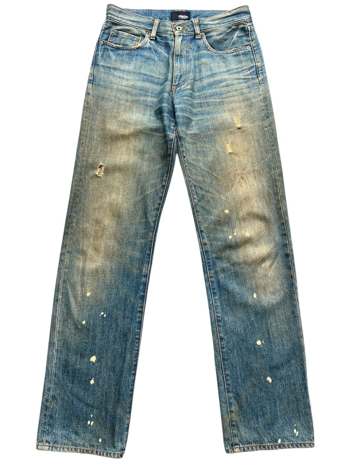 Mossimo Massimo Distressed Mudwash Distressed Denim Jeans 31x34 Size US 31 - 2 Thumbnail