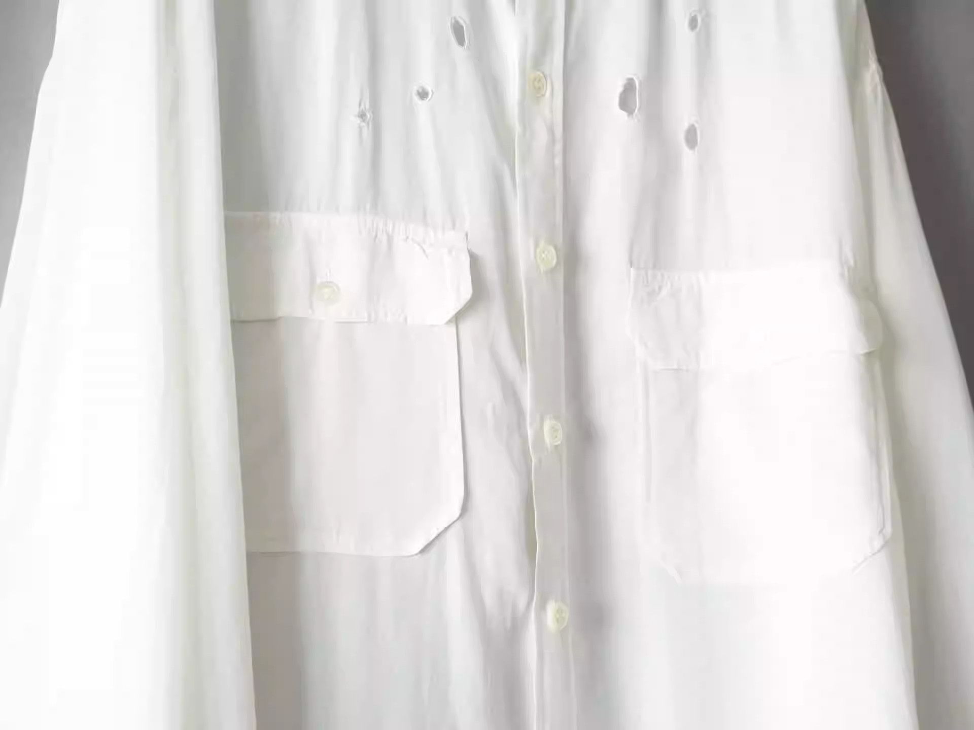 Yohji Yamamoto Yohji Yamamoto 1992SS Bullet Hole Double Pocket Shirt Size US M / EU 48-50 / 2 - 2 Thumbnail