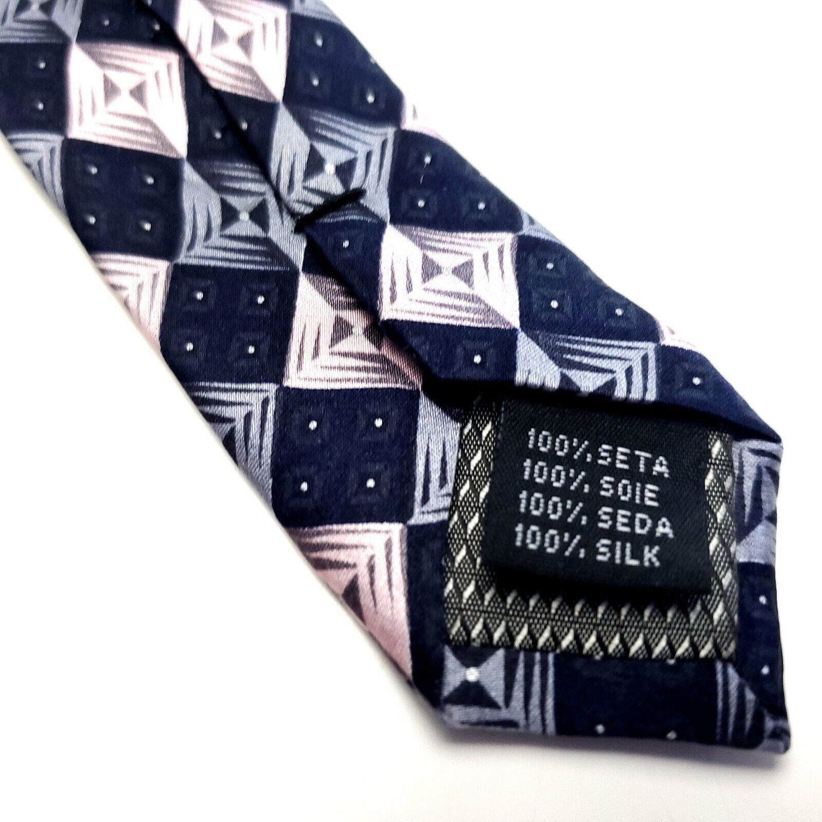 Croft & Barrow Croft & Barrow Blue Pink Silk Tie Woven Check Size ONE SIZE - 5 Thumbnail
