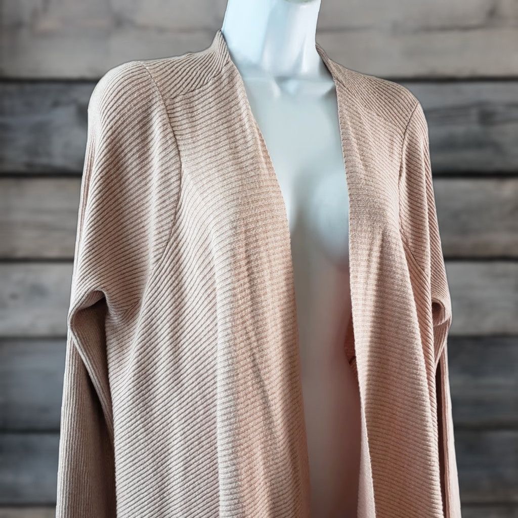 Vintage 41Hawthorn Womens Cardigan L Pink Open Front Viscose Blend Ribbed Sweater Size Large Size L / US 10 / IT 46 - 1 Thumbnail