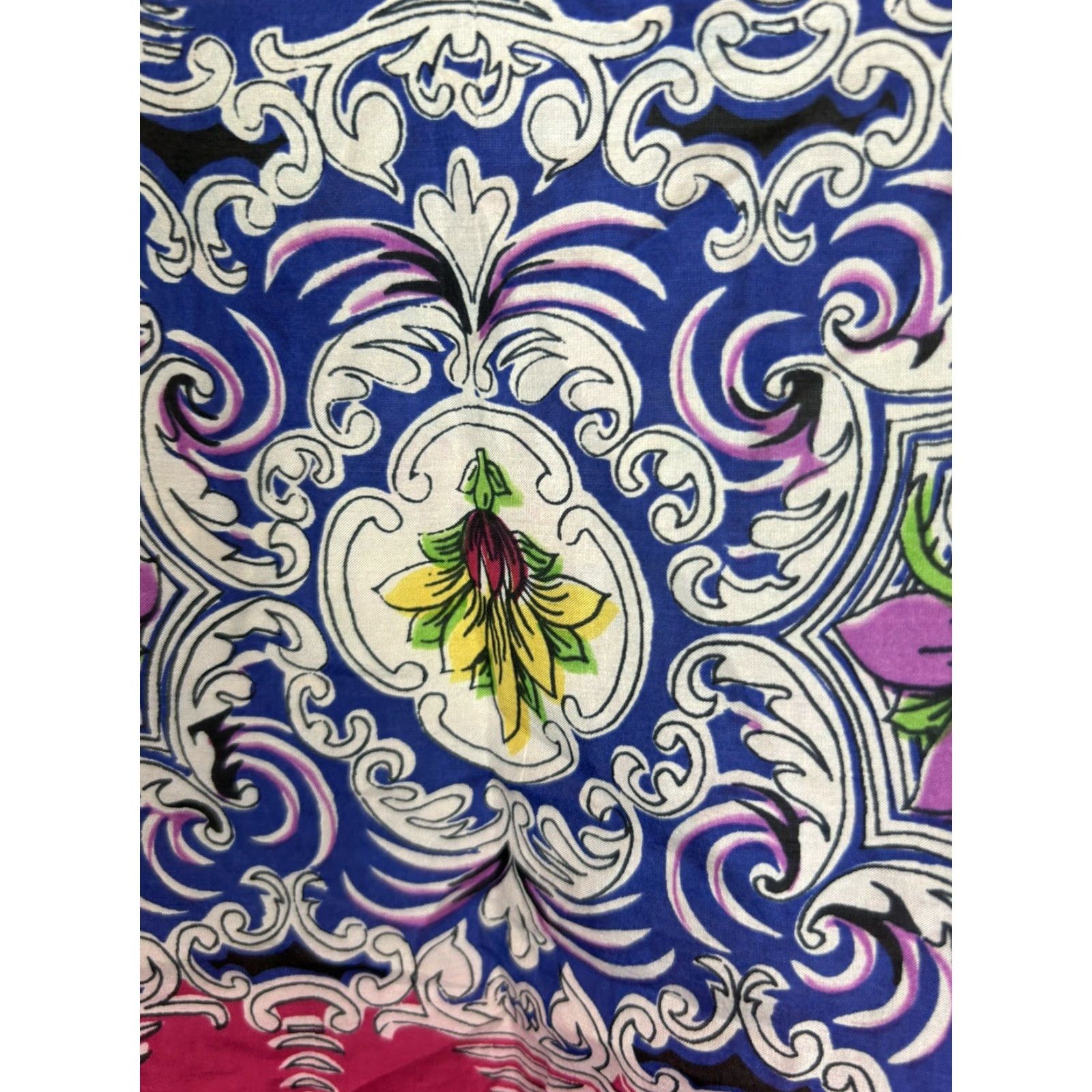 Vintage VINTAGE Silk Scarf Square Blue Floral 31x31 Womens Scarf Vintage Look Size ONE SIZE - 8 Thumbnail