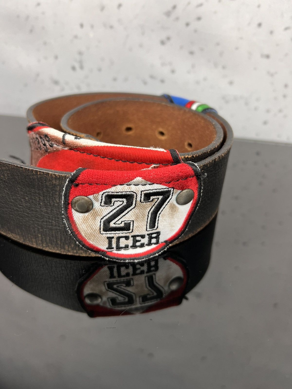 Iceberg Vtg Iceberg Racing Team Leather Patch Belt Rare Archive Size ONE SIZE - 10 Thumbnail