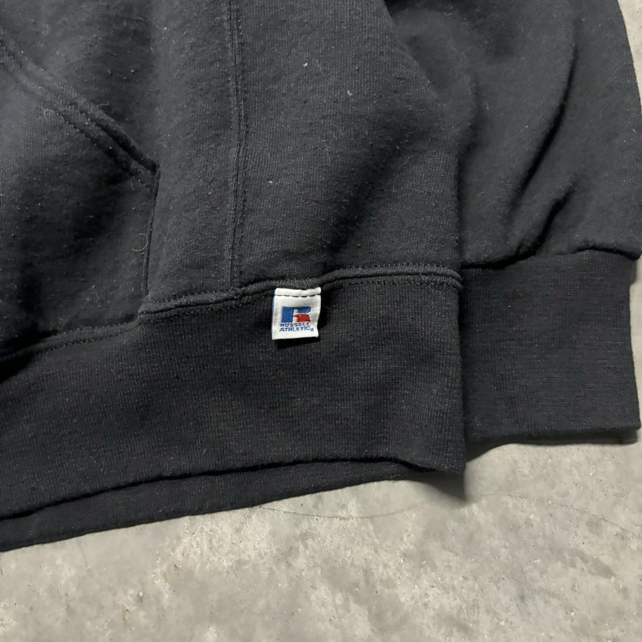 Russell Athletic × Vintage Crazy Vintage Y2K/2000s Black Russell U.S. Marine Corps Surf Hoodie! Size US XL / EU 56 / 4 - 5 Thumbnail