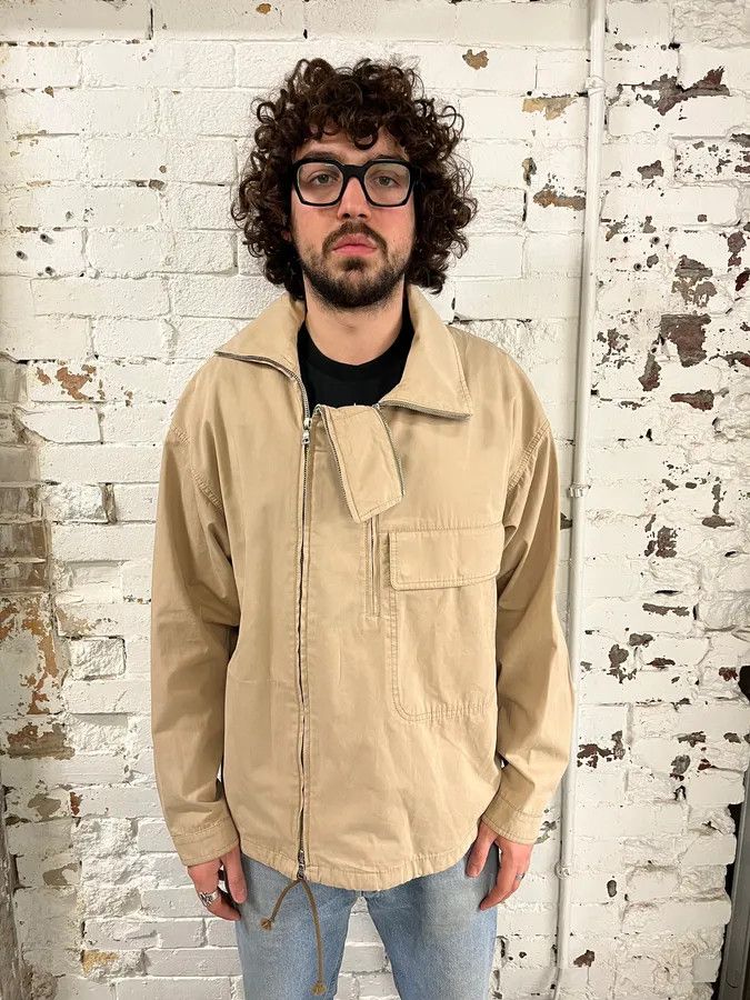 Prada 2000 Prada Asymmetrical Zip Contemporary Beige Jacket Size US L / EU 52-54 / 3 - 3 Thumbnail