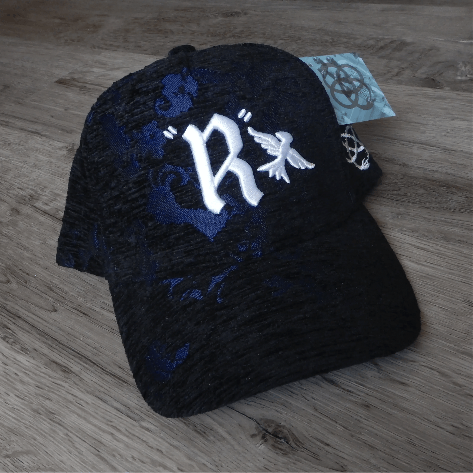 Other Reference Co Ltd. Brand "Luxe" Black/Blue Woven Hat Size ONE SIZE - 2 Thumbnail
