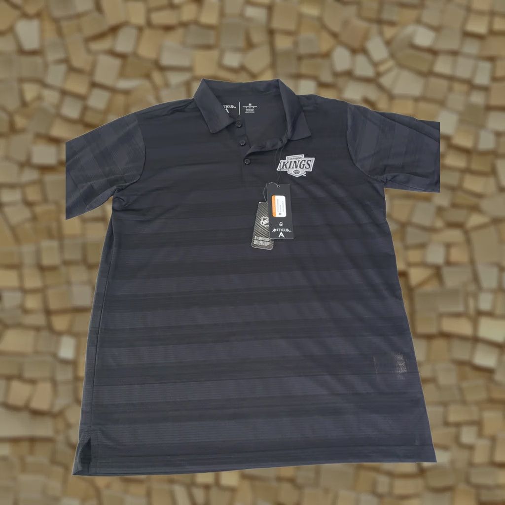 Vintage VINTAGE LA Kings Antigua Golf Shirt M Hockey Striped Black Polo NWT Size US M / EU 48-50 / 2 - 1 Thumbnail