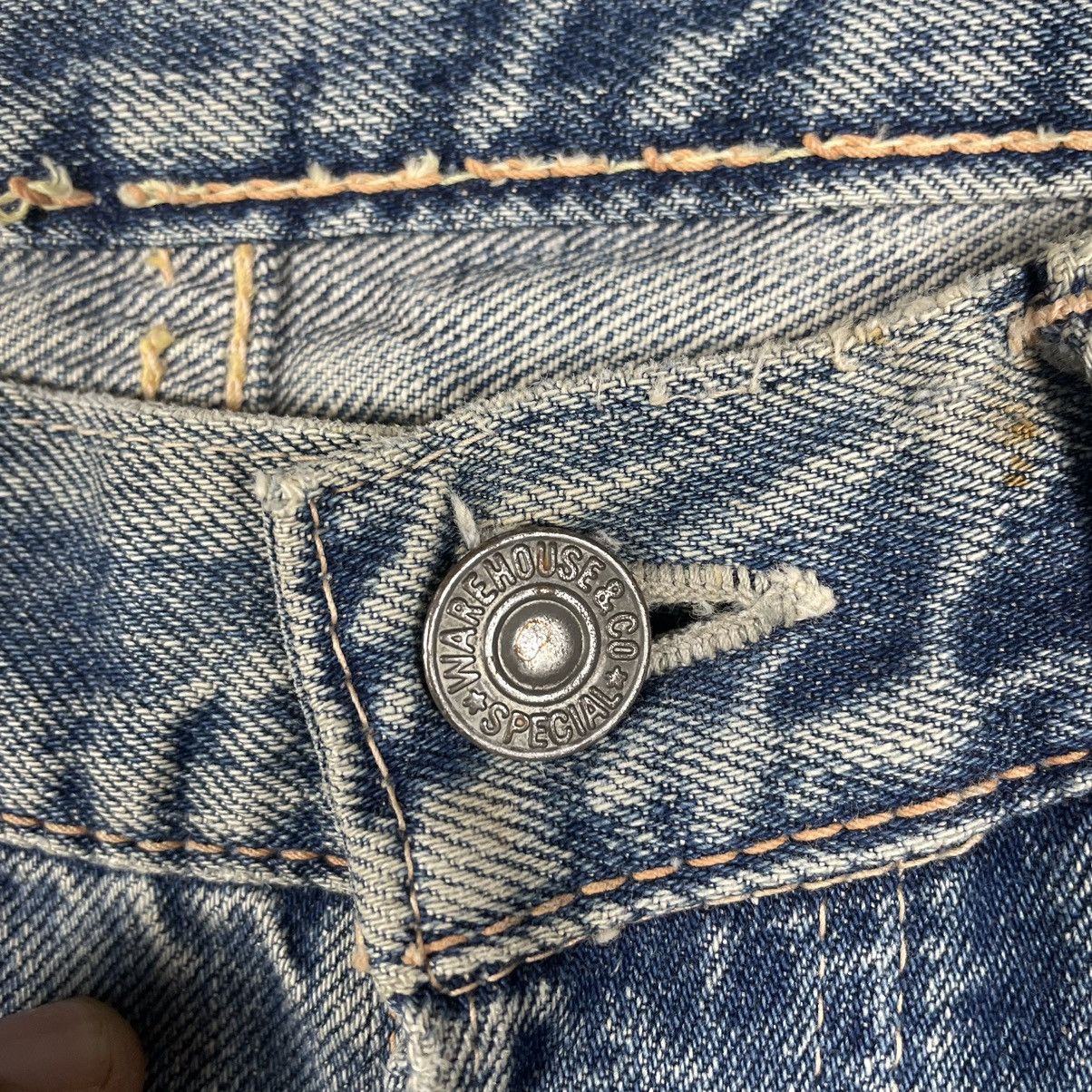 Japanese Brand × Warehouse 🔥Trash🔥🇯🇵Warehouse Stoned Washed Selvedge Dirty Denim Jeans Size US 32 / EU 48 - 12 Thumbnail