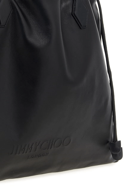 Jimmy Choo JIMMY CHOO Black Leather Drawstring Tote New Size ONE SIZE - 3 Thumbnail