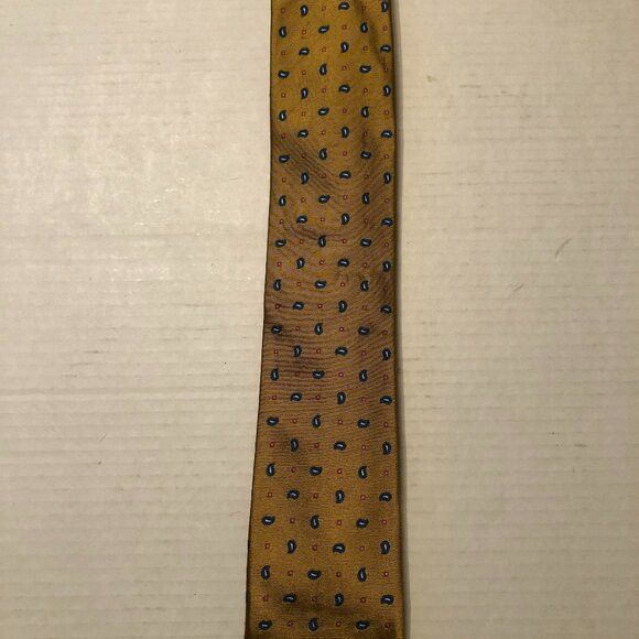 Robert Talbott Robert talbott men's new gold 100%silk tie 3" X 61 1/2" Size ONE SIZE - 1 Thumbnail