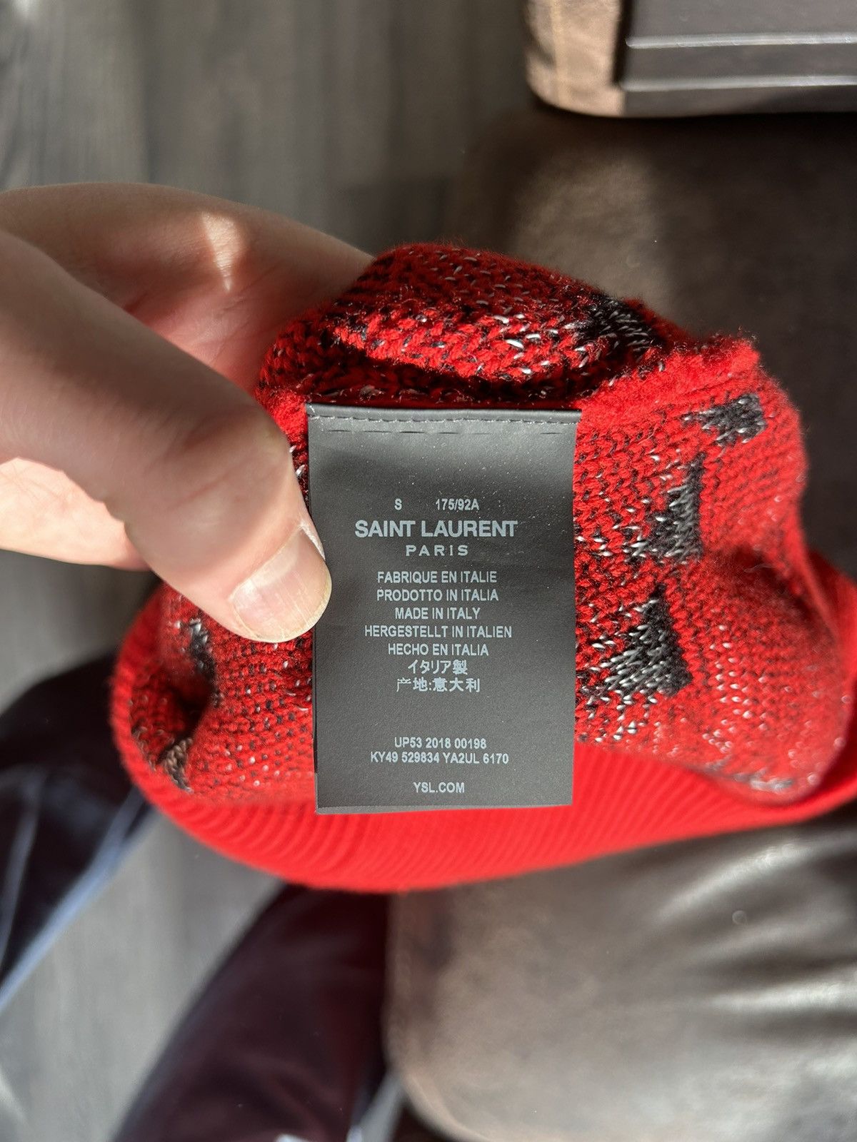Saint Laurent Paris Wool/Cashmere Blend Jacquard Sweater Size US S / EU 44-46 / 1 - 10 Thumbnail