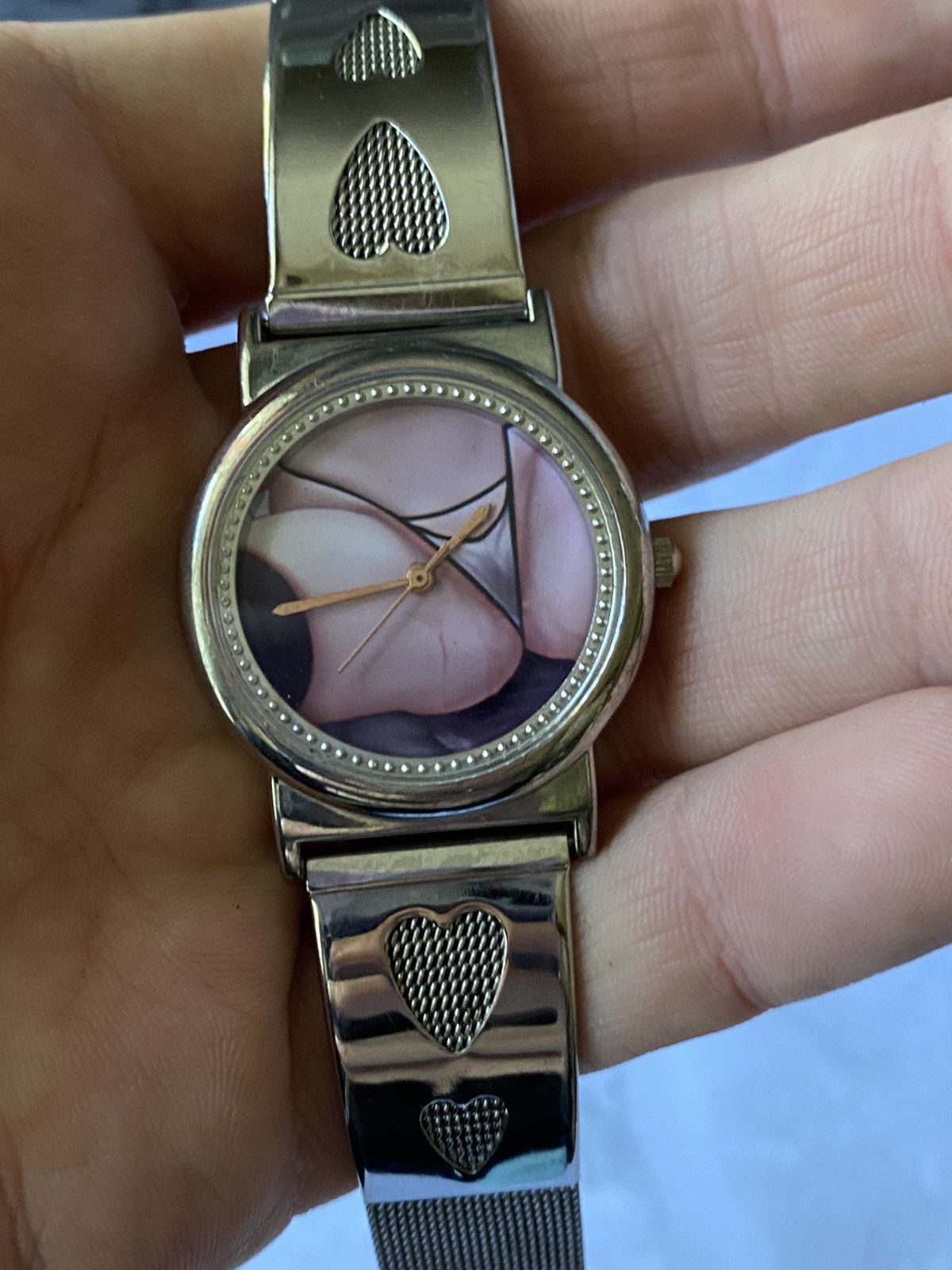 Jewelry × Vintage Sexy Girl Watch with Bold Dial and Mesh Bracelet Size ONE SIZE - 10 Thumbnail