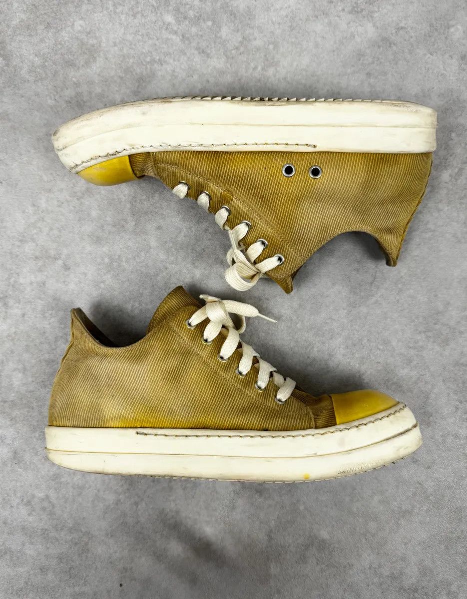 Rick Owens Rick Owens Ramones Yellow Low Corduroy Sneakers Size US 7 / EU 40 - 2 Thumbnail