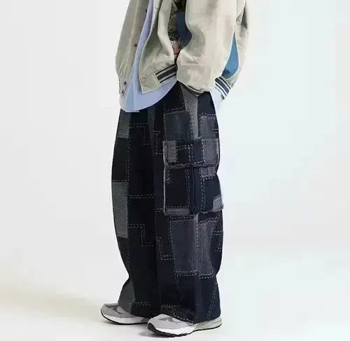 Japanese Brand Cargo patch faded patchwork baggy pants Size US 30 / EU 46 - 1 Thumbnail