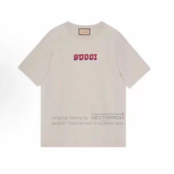 Gucci Gucci Beige Letter Print Short Sleeve. Size US M / EU 48-50 / 2 - 1 Thumbnail
