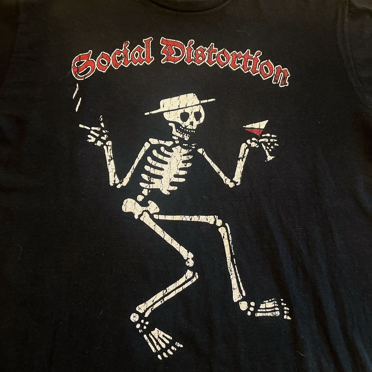 Band Tees × Vintage VTG 00’s Social Distortion Skeleton Logo🚬💀🎩🍷 Size US XL / EU 56 / 4 - 2 Thumbnail