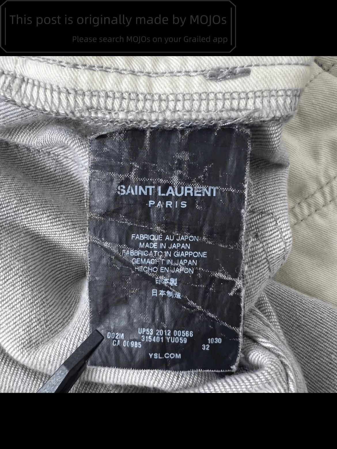 Saint Laurent Paris Sz 32 Saint Laurent Paris 13SS D02 Heavy Faded Wash Denim Size US 32 / EU 48 - 6 Thumbnail