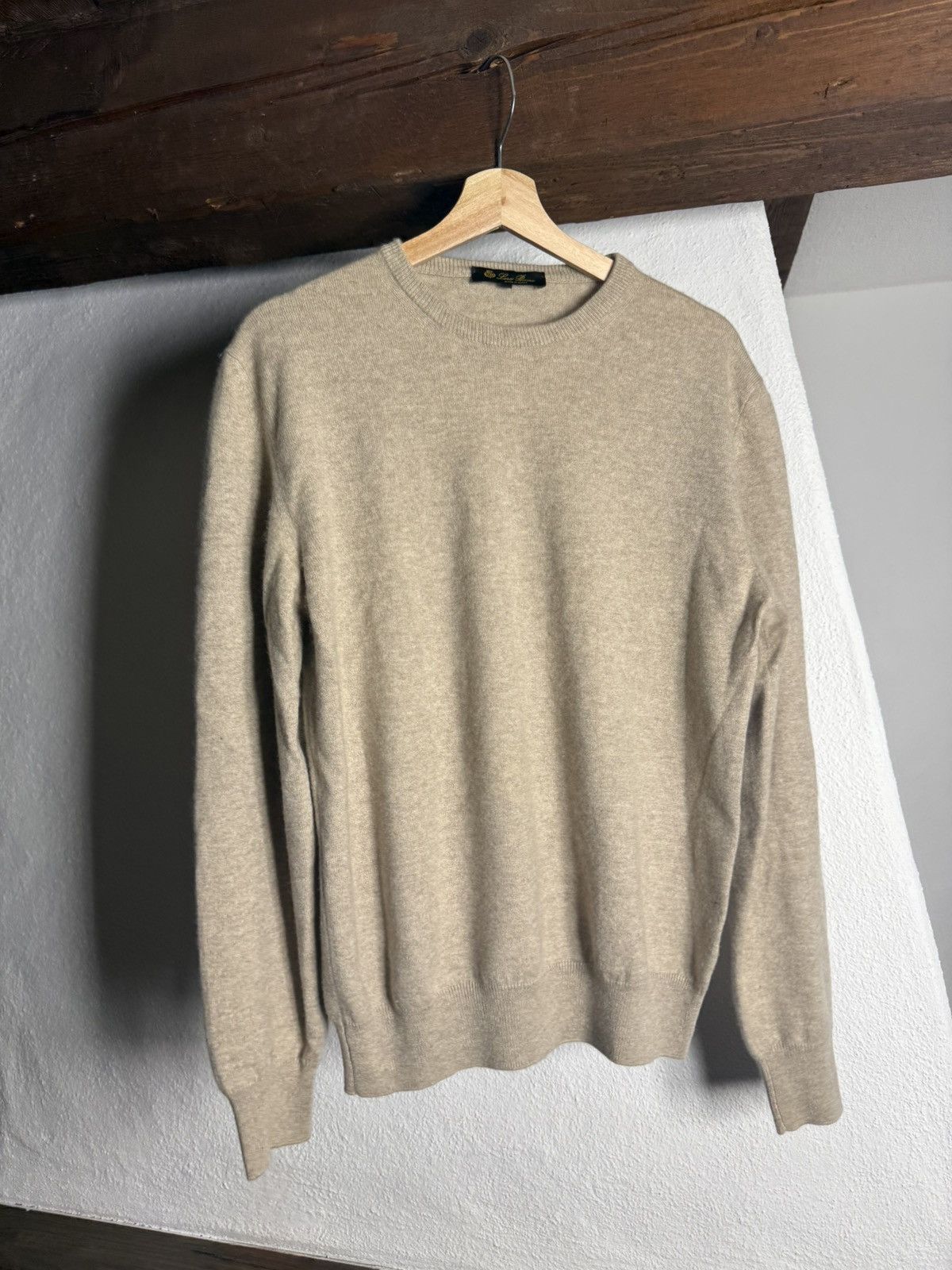 Loro Piana Loro Piana 100% Cashmere Sweater Beige Oatmeal Knit Size 50 Size US L / EU 52-54 / 3 - 1 Thumbnail