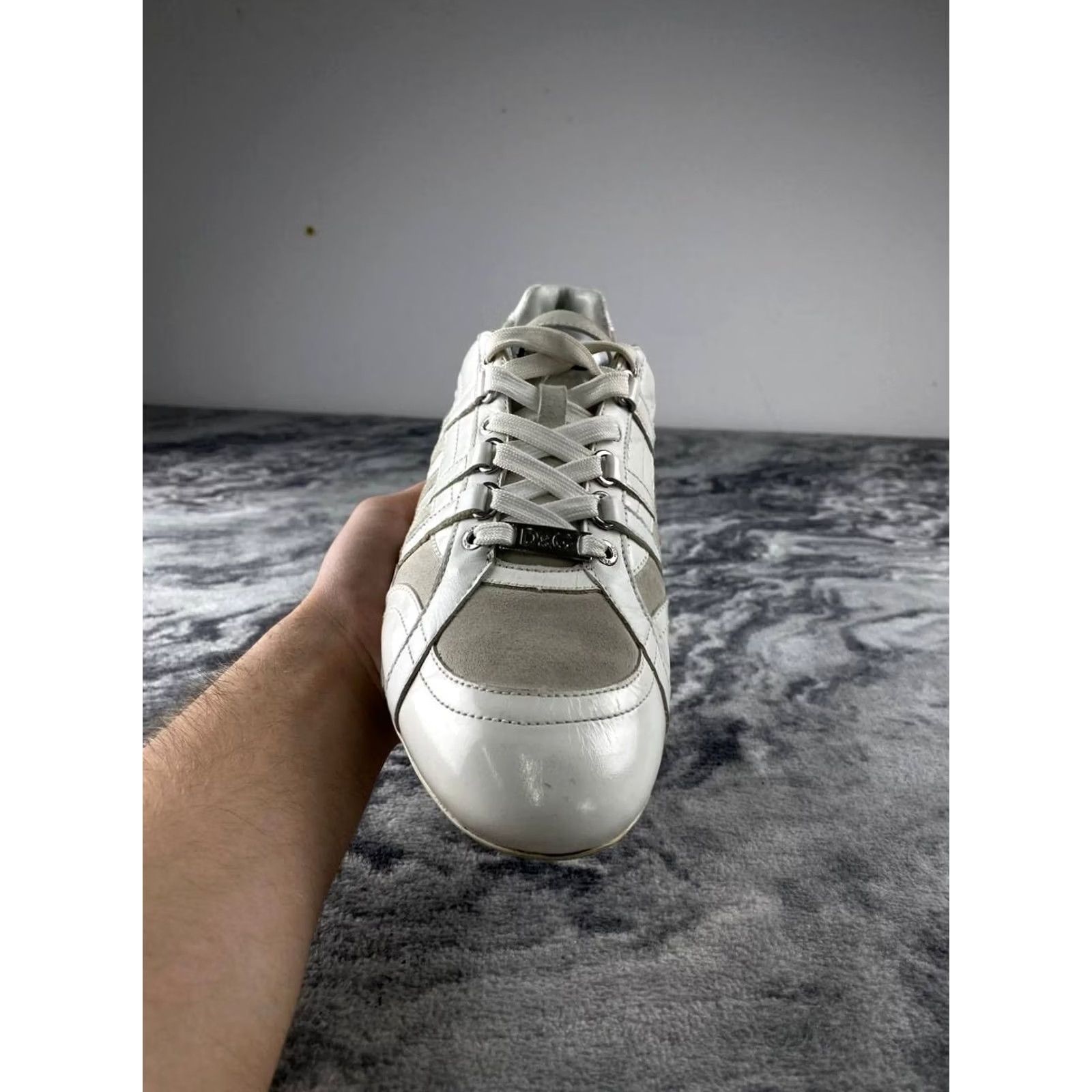 Dolce & Gabbana VINTAGE Dolce&Gabbana Sneaker Men White 41.5 Leather Casual Lace Up Round Toe Comfort Size US 9 / EU 42 - 5 Thumbnail